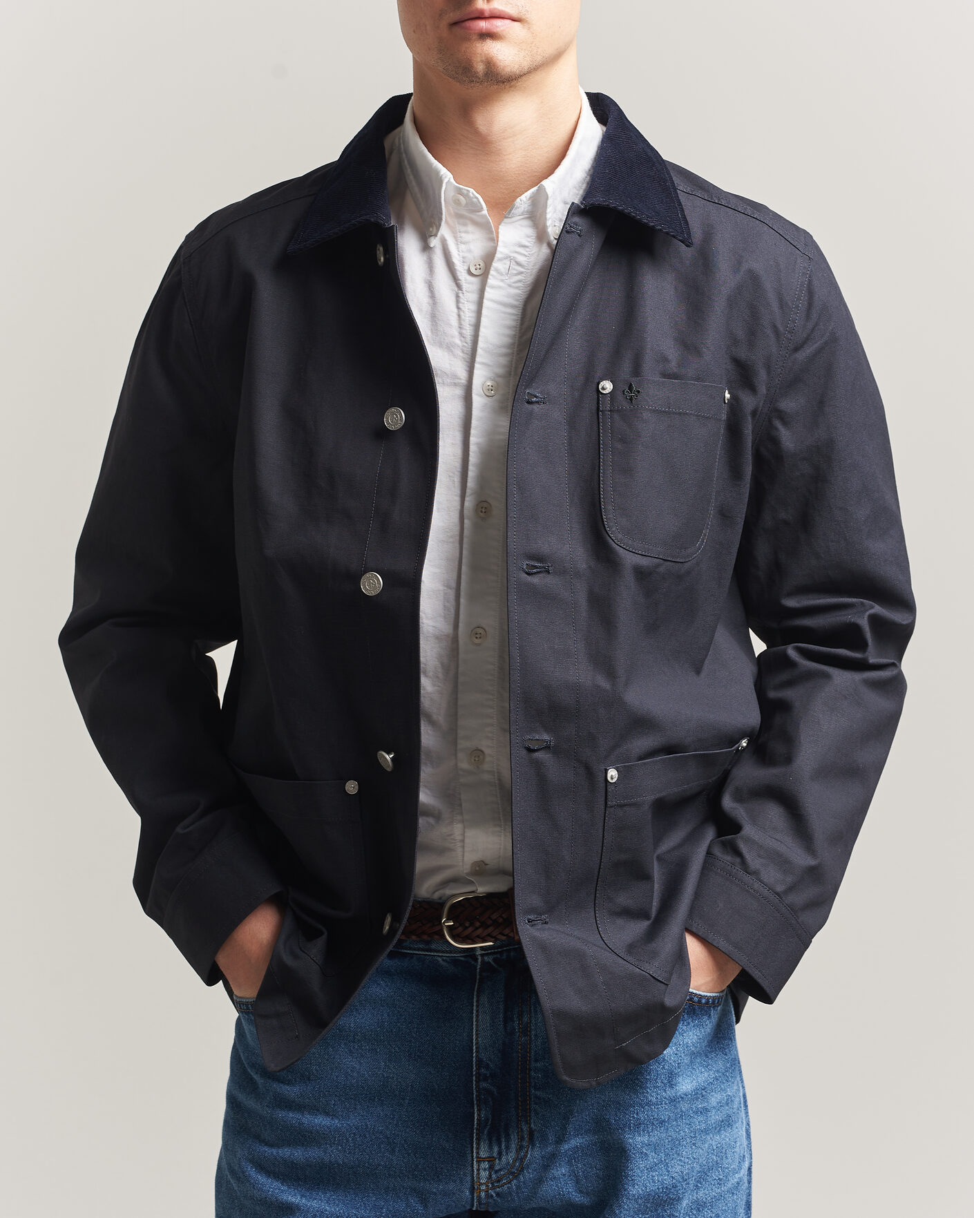 Morris Belmont Wax Shirt Jacket Navy at CareOfCarl.com