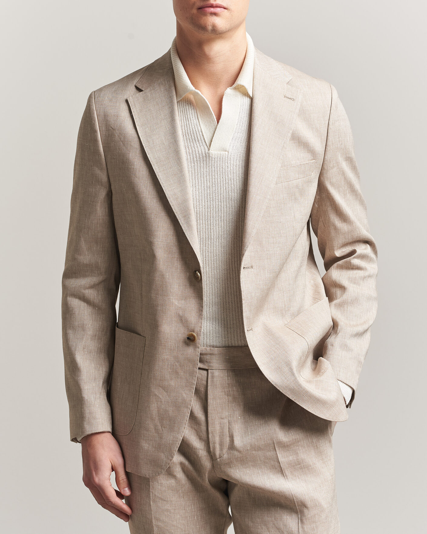 Men | Blazers | Morris | Linen Suit Blazer Khaki