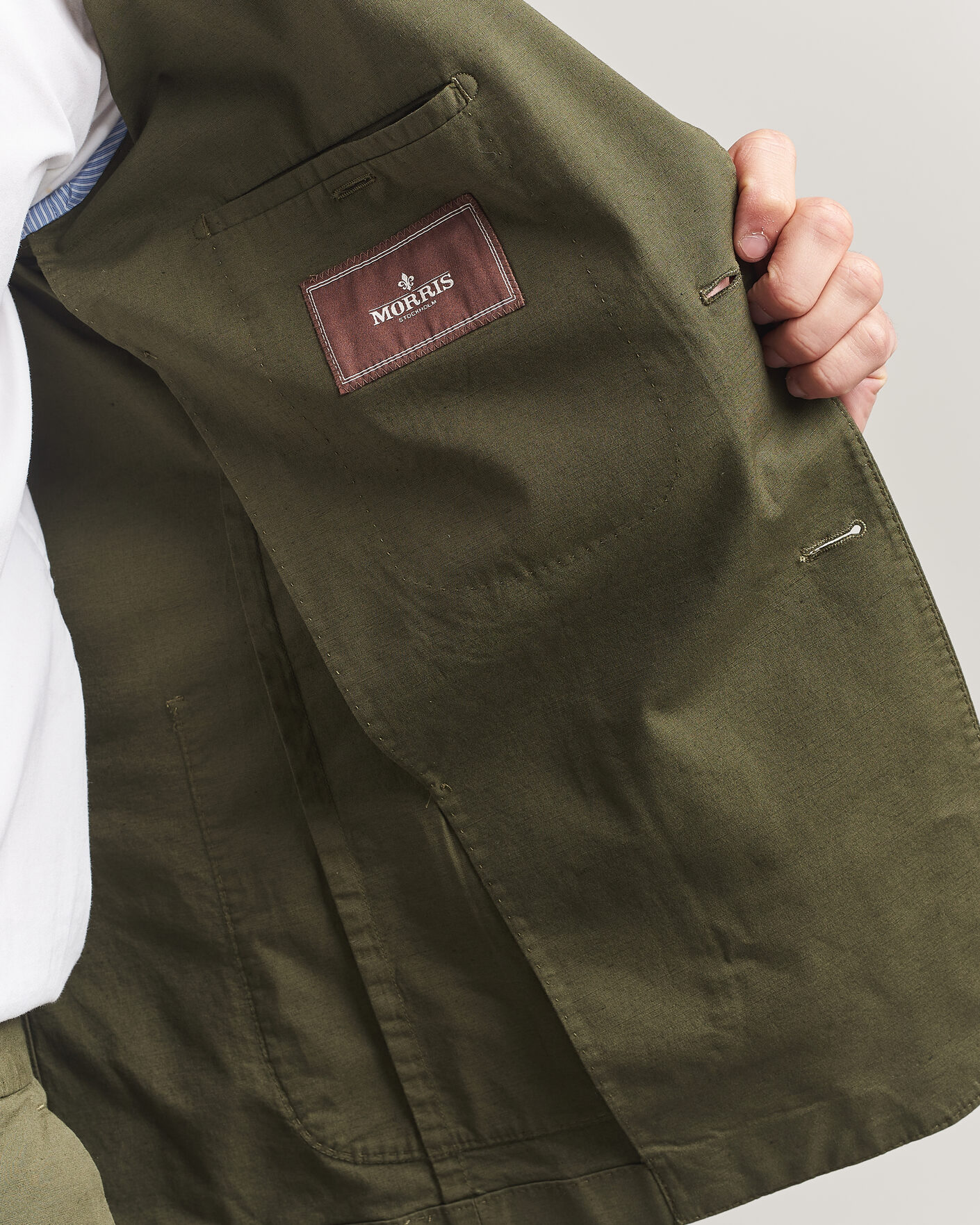 Men | Blazers | Morris | Washed Cotton Suit Blazer Olive