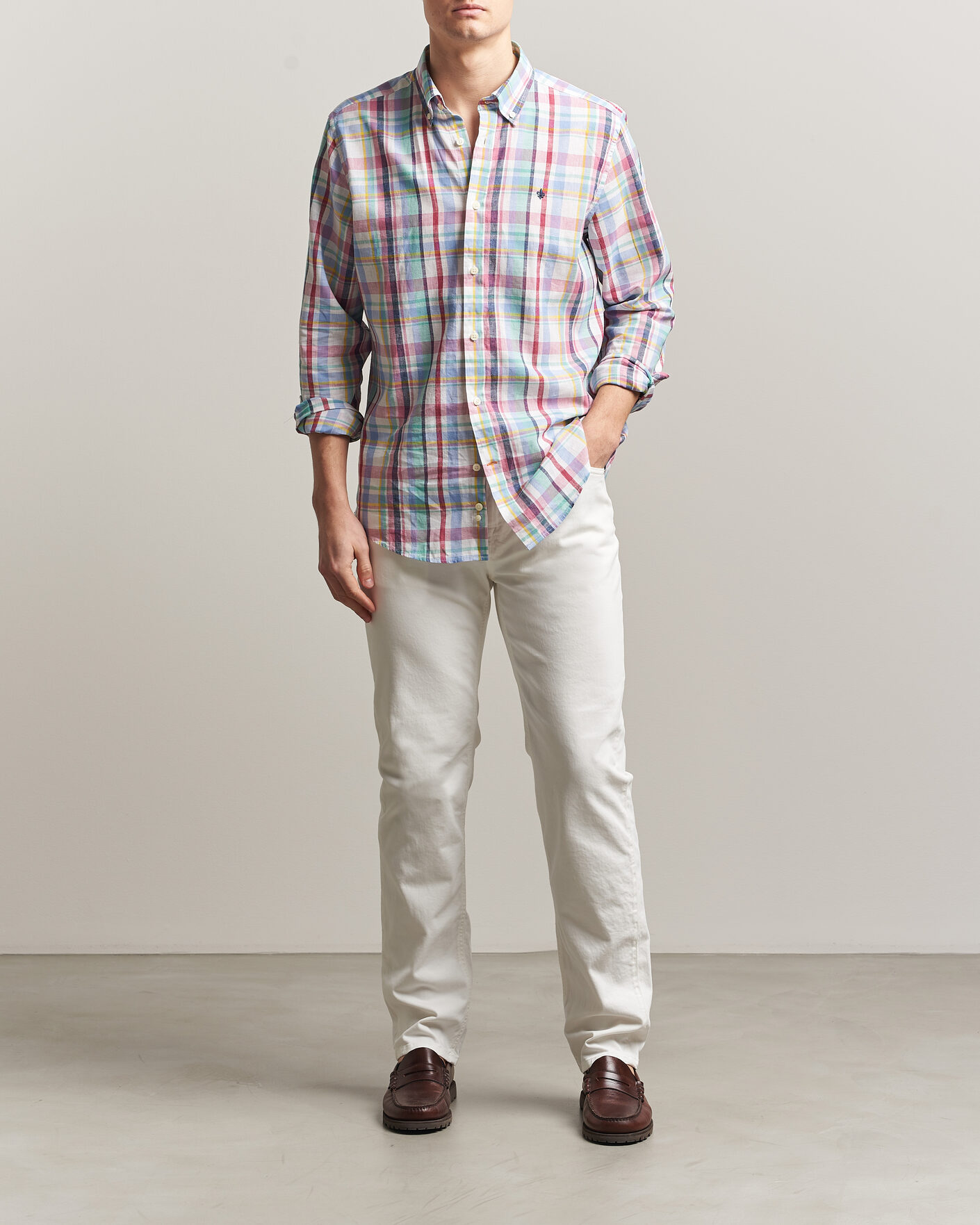 Men | Jeans | Morris | James Brushed 5-Pocket Jeans Off White