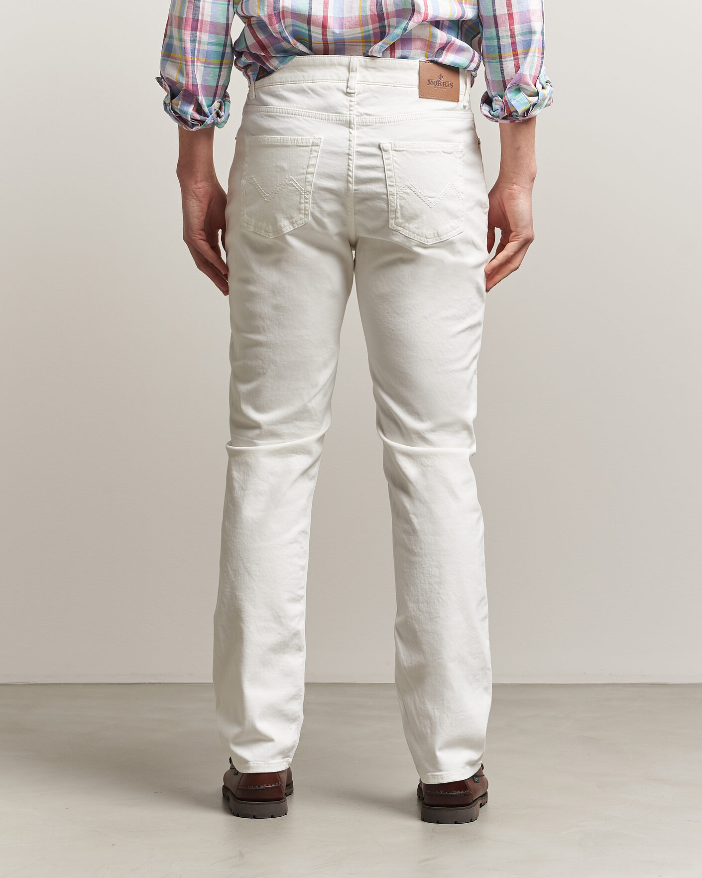 Men | Trousers | Morris | James Brushed 5-Pocket Jeans Off White