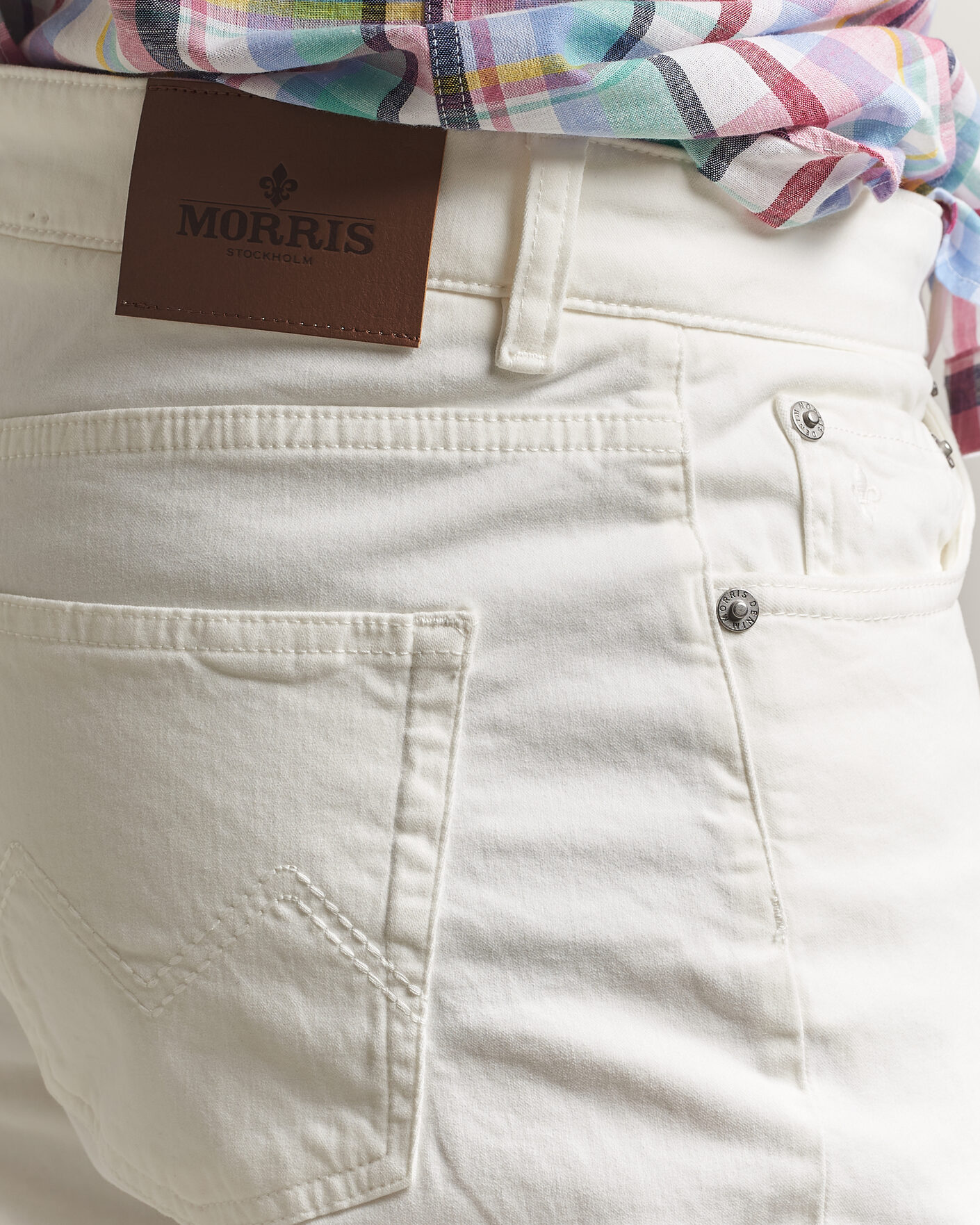 Men | Jeans | Morris | James Brushed 5-Pocket Jeans Off White