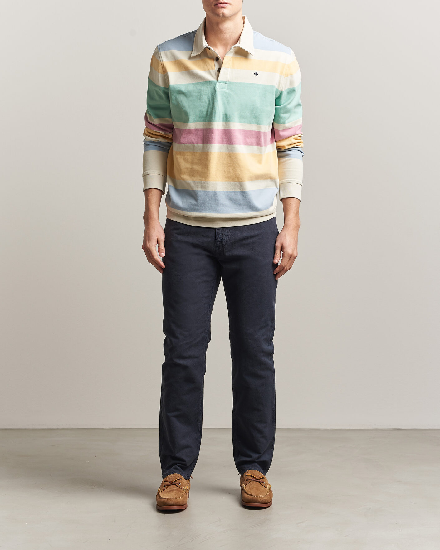 Men | Trousers | Morris | James Washed Linen 5-Pocket Pants Dark Blue