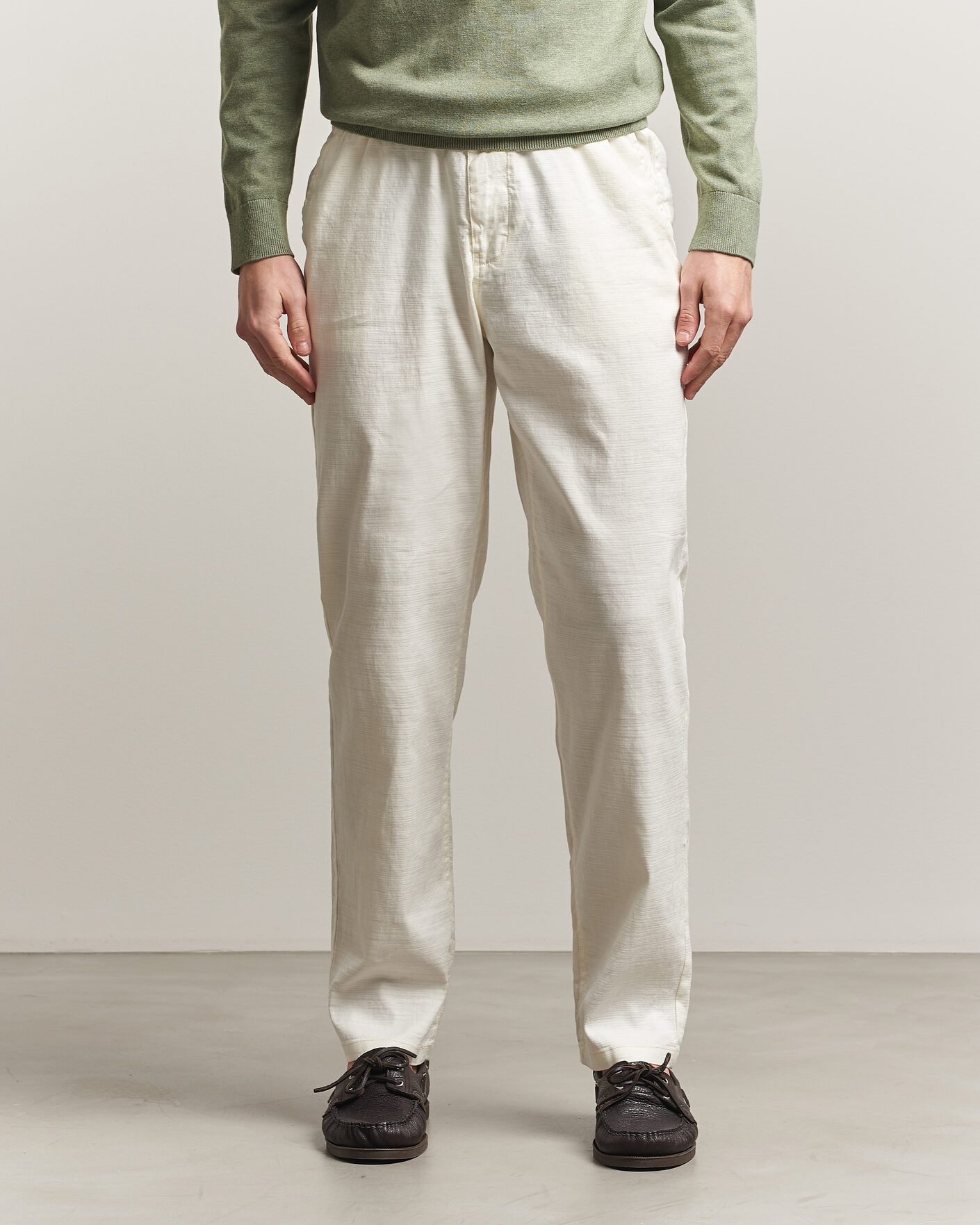 Men | Trousers | Morris | Fenix Linen Trousers Off White