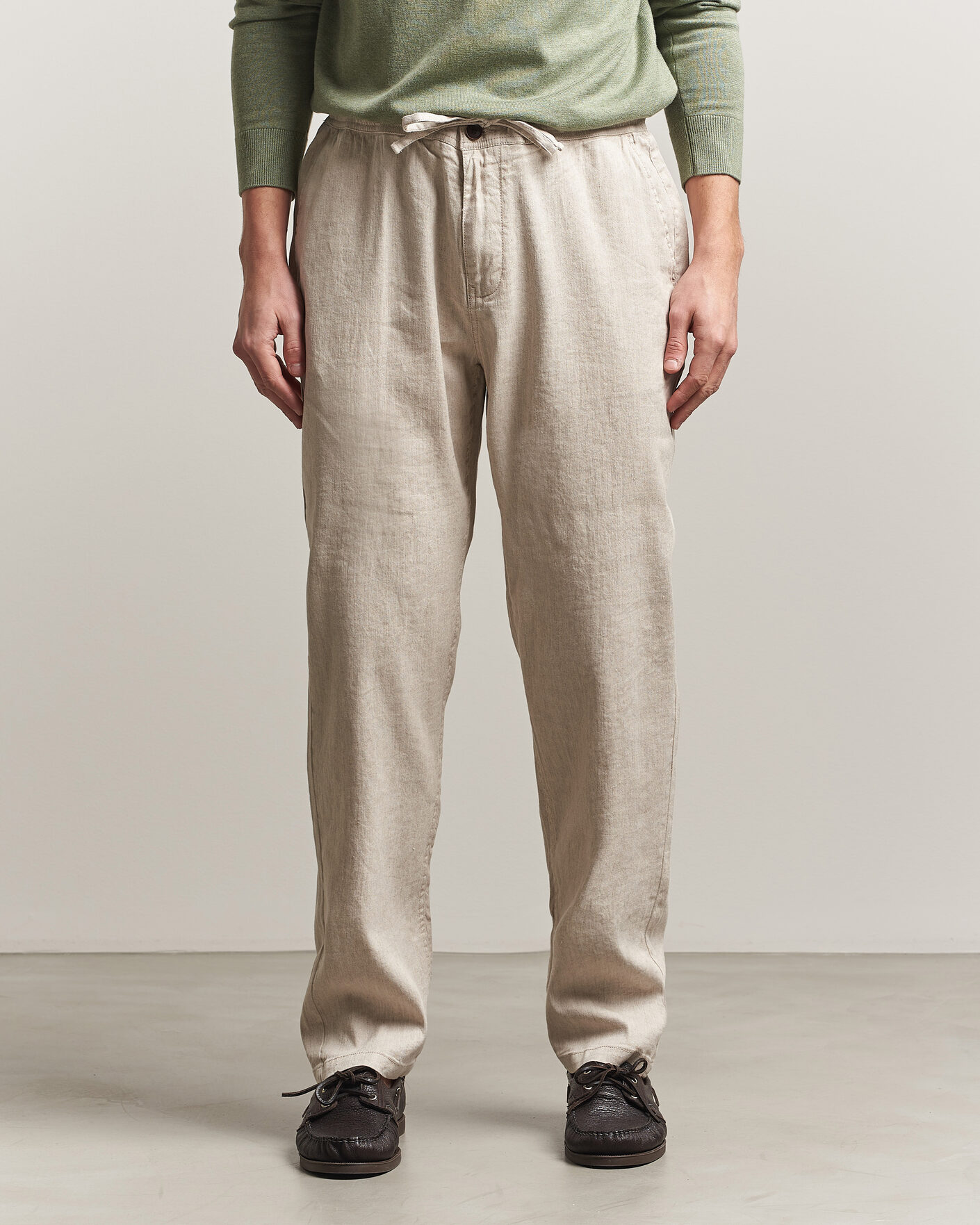 Men | Trousers | Morris | Fenix Linen Trousers Khaki