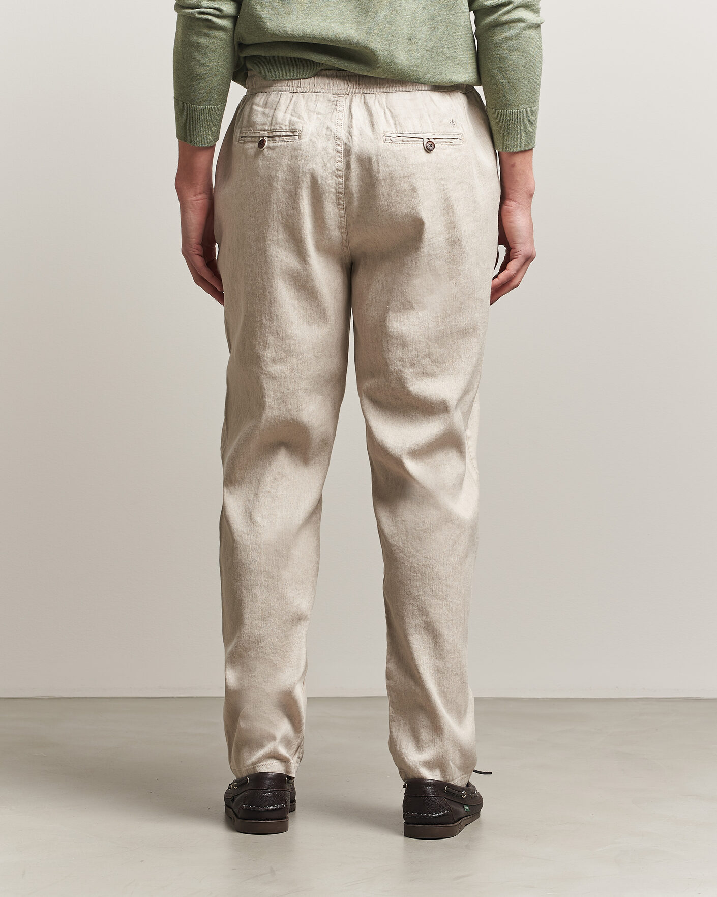 Men | Trousers | Morris | Fenix Linen Trousers Khaki