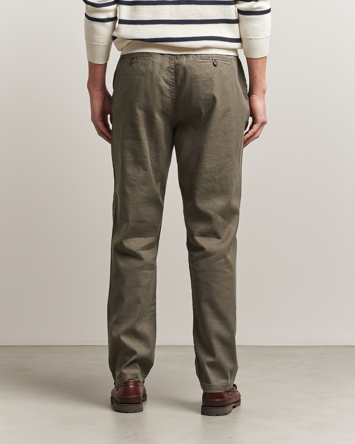 Men | Trousers | Morris | Fenix Linen Trousers Olive