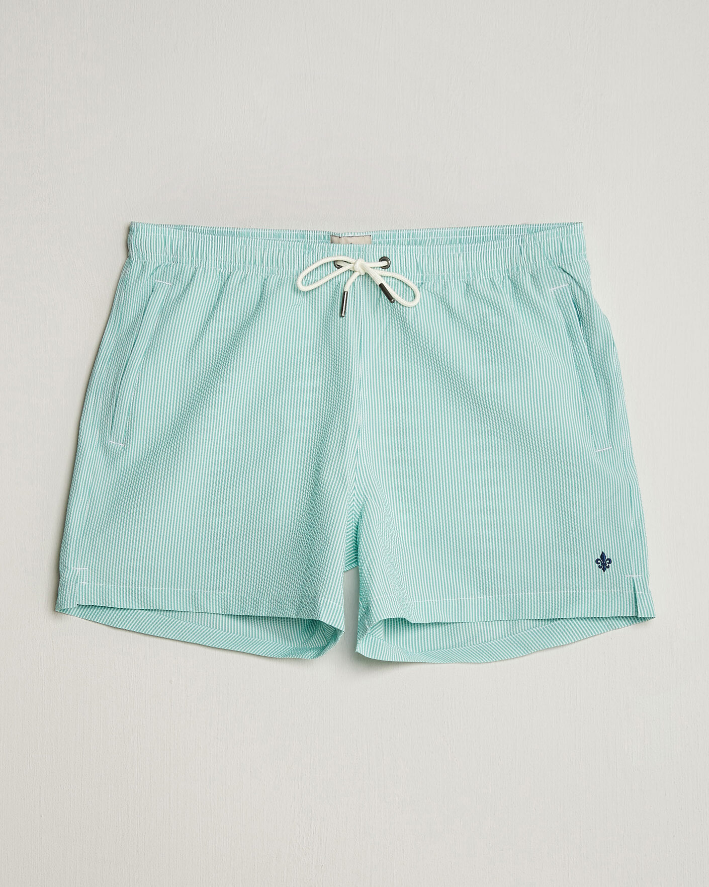 Men | Swimwear | Morris | Seersucker Bathing Trunks Green