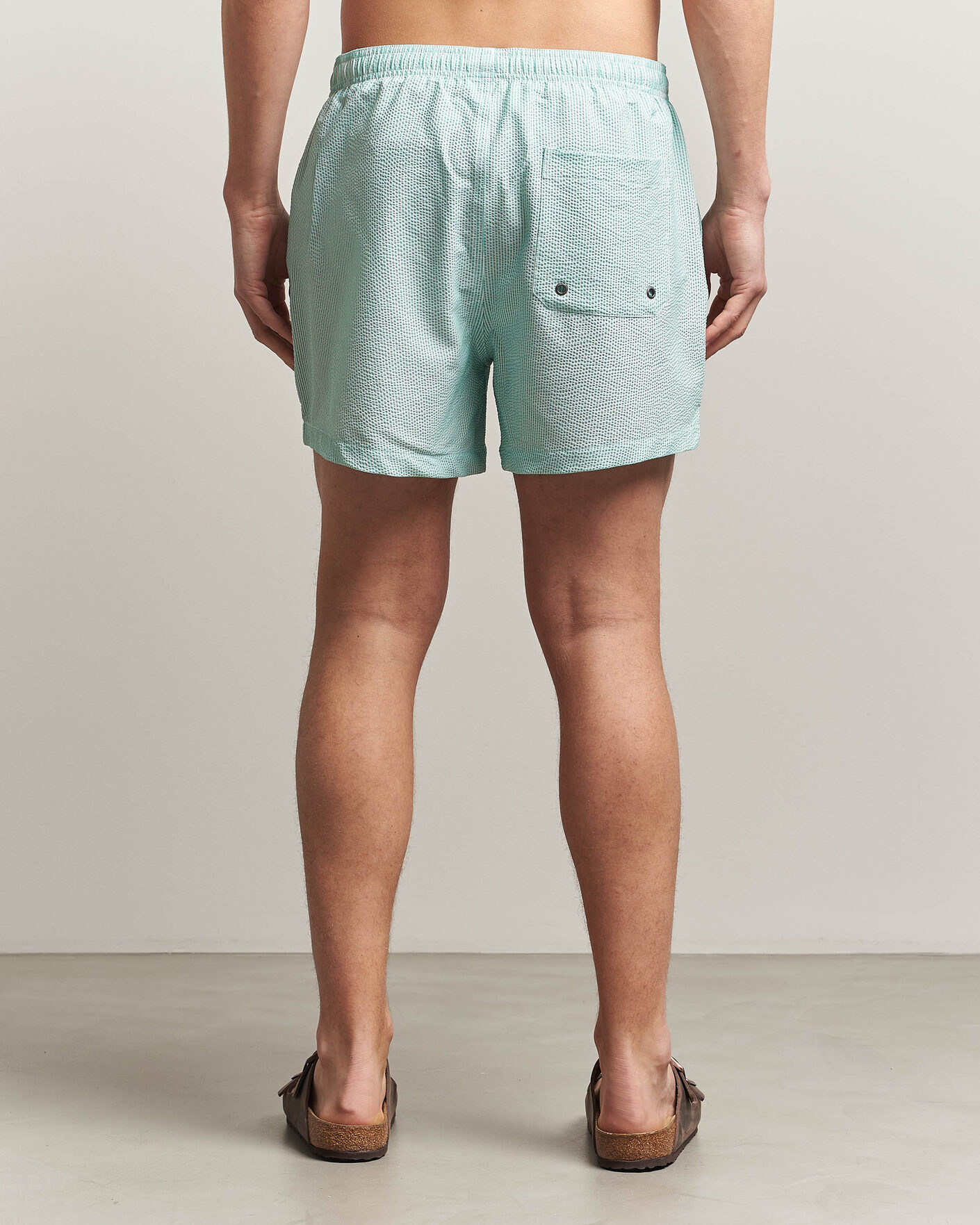 Men | Swimwear | Morris | Seersucker Bathing Trunks Green