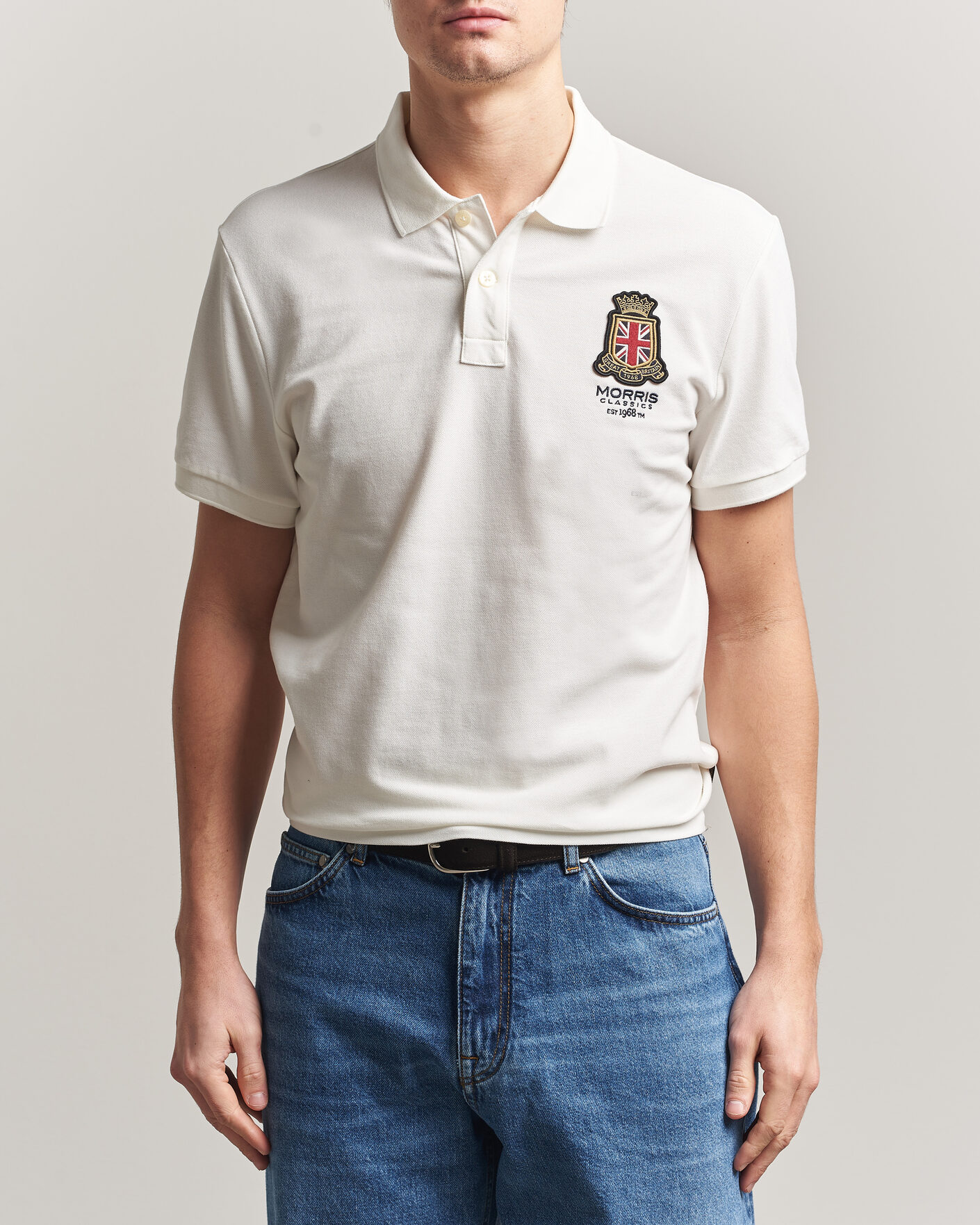 Men | Polo Shirts | Morris | Barton Pique Off White