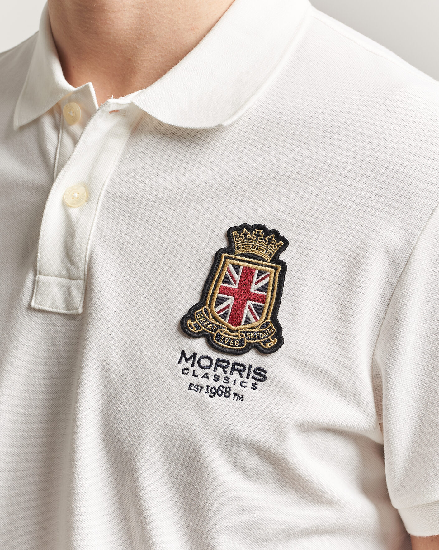 Men | Polo Shirts | Morris | Barton Pique Off White