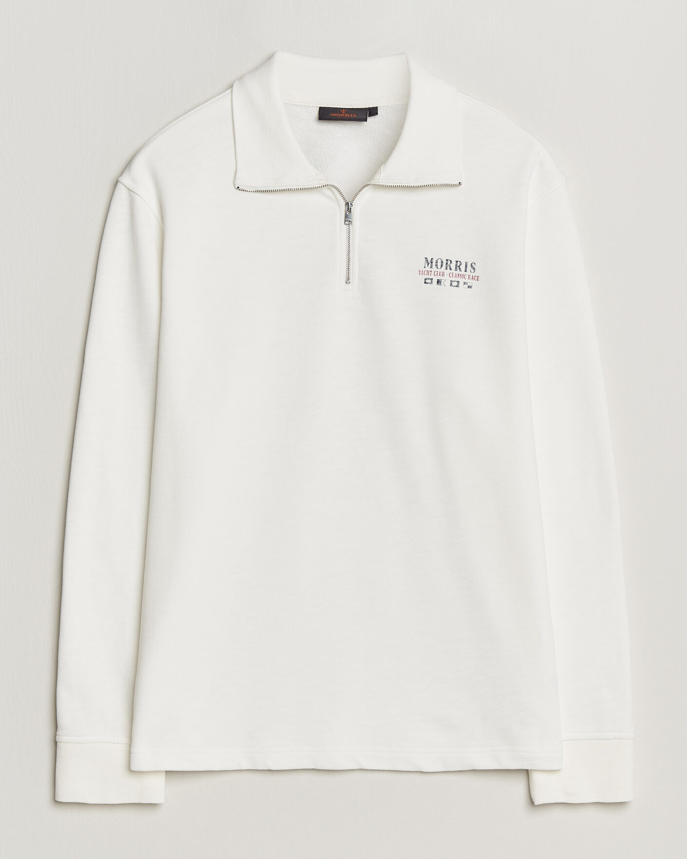 Men | Sweaters & Knitwear | Morris | Northcott Slub Half-Zip White