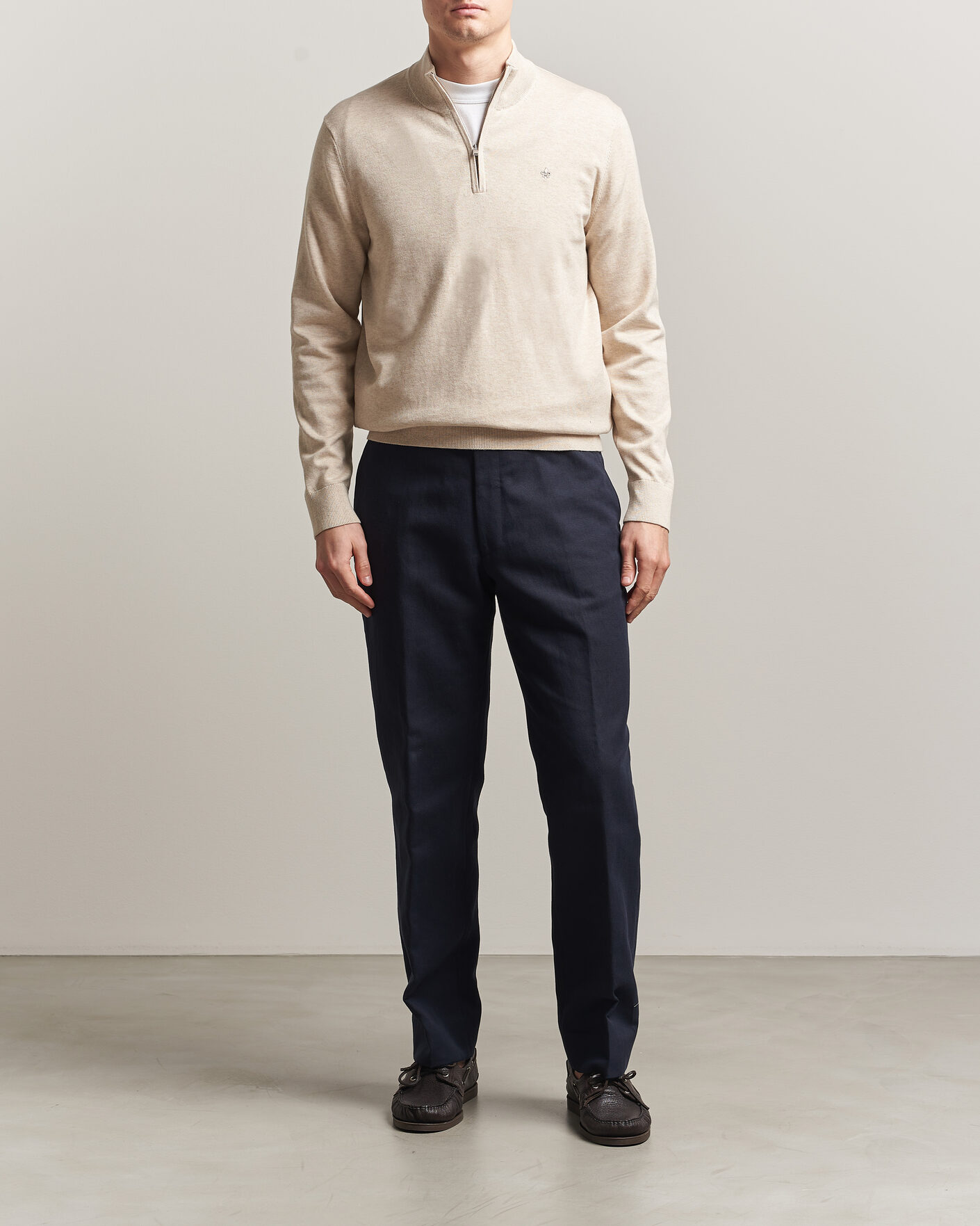 Men | Sweaters & Knitwear | Morris | Riley Half-Zip Khaki