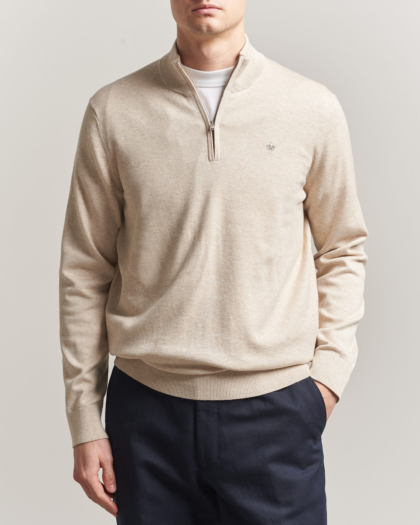 Men | Sweaters & Knitwear | Morris | Riley Half-Zip Khaki