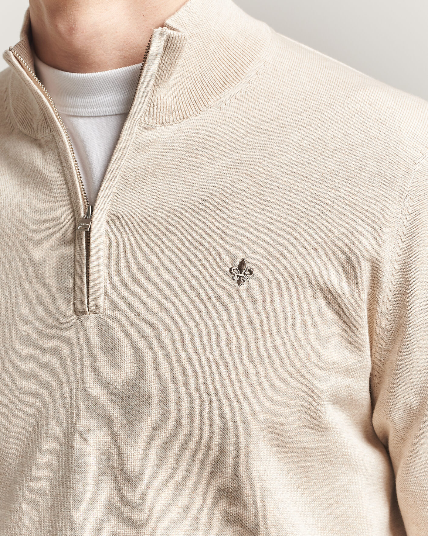 Men | Sweaters & Knitwear | Morris | Riley Half-Zip Khaki