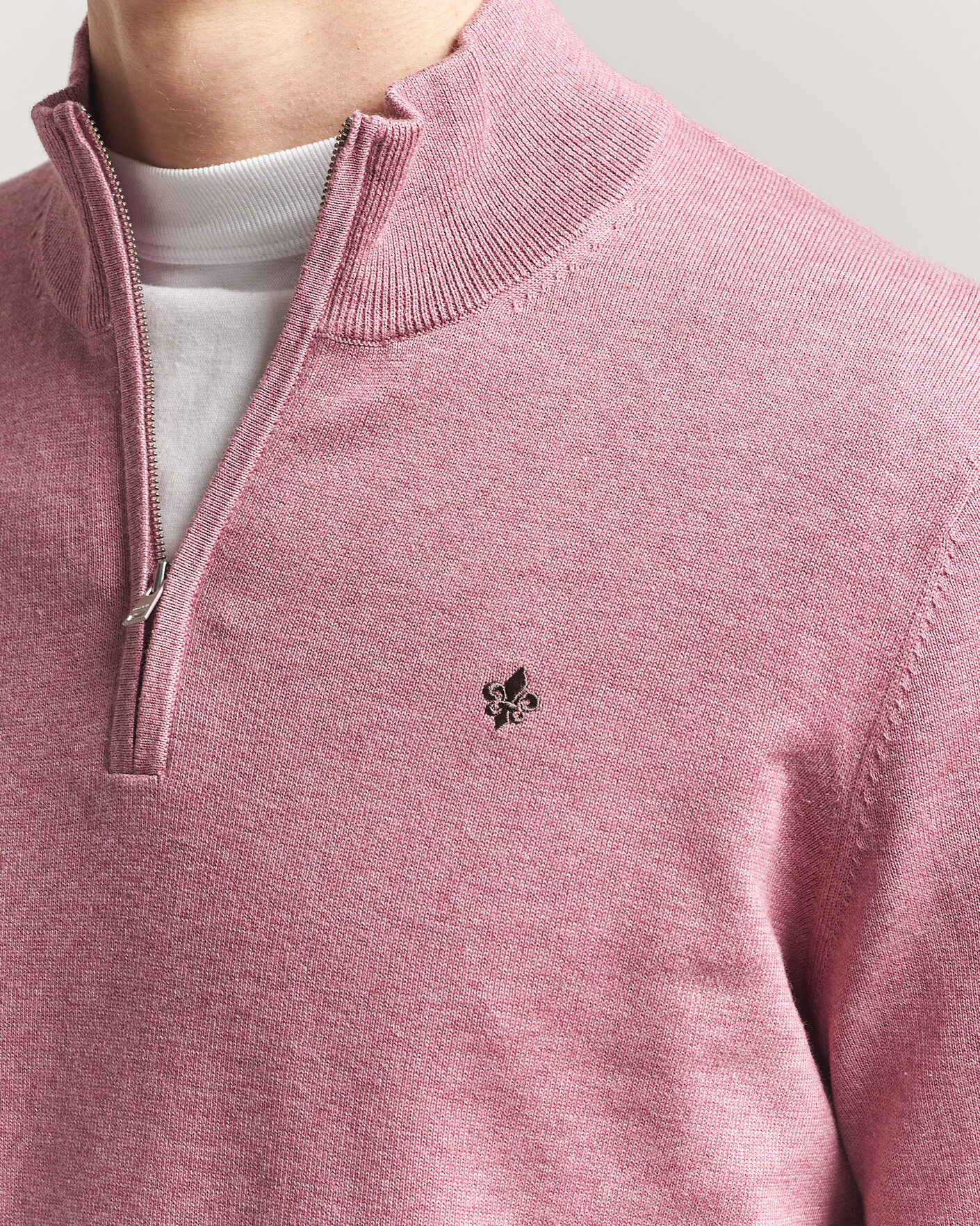 Men | Sweaters & Knitwear | Morris | Riley Half-Zip Pink