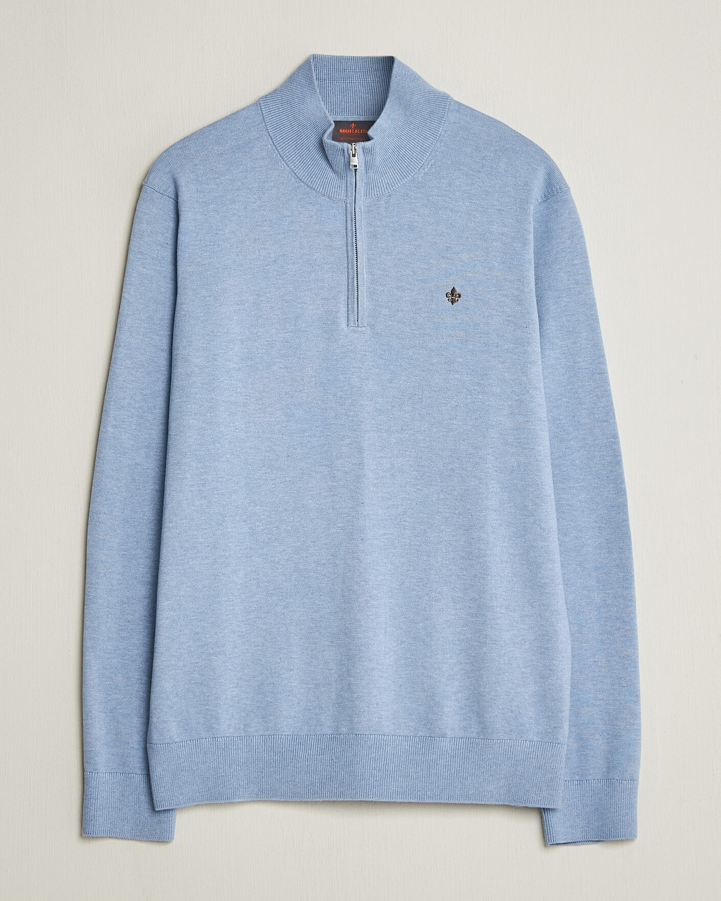 Men | Sweaters & Knitwear | Morris | Riley Half-Zip Light Blue
