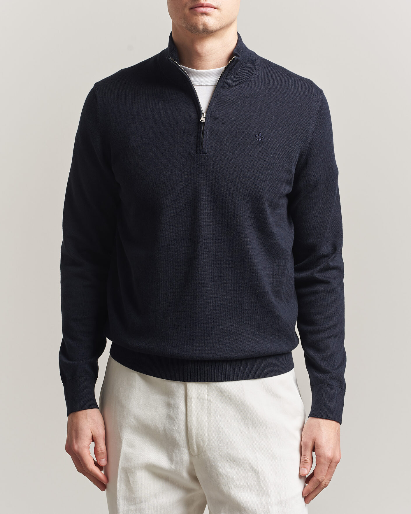 Men | Sweaters & Knitwear | Morris | Riley Half-Zip Navy