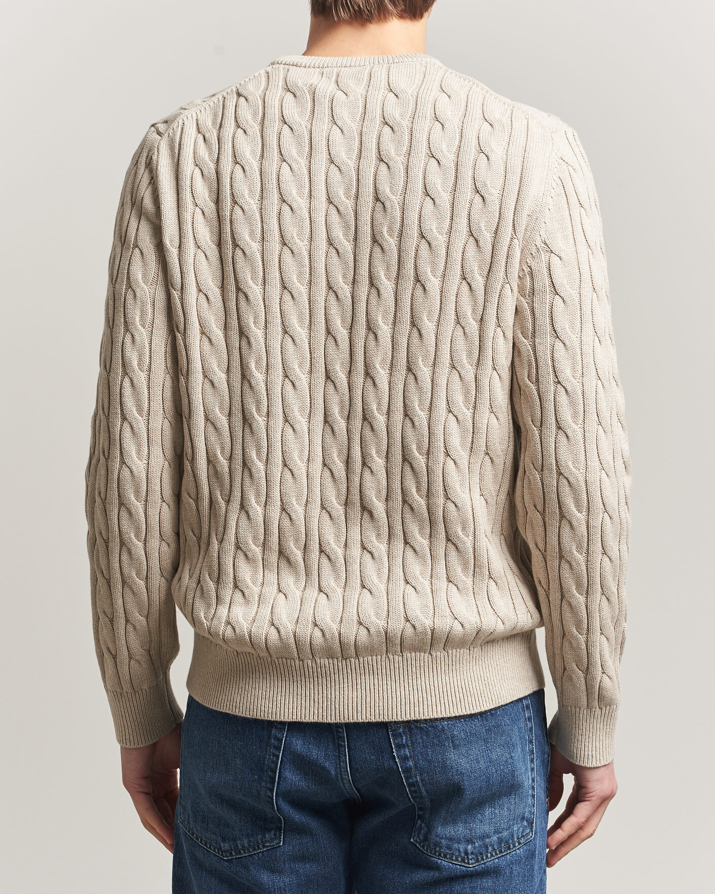 Men | Sweaters & Knitwear | Morris | Ethan Cable Oneck Khaki