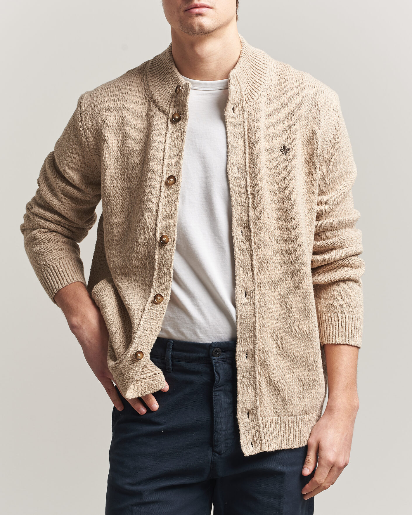 Men | Sweaters & Knitwear | Morris | Windham Button Cardigan Khaki