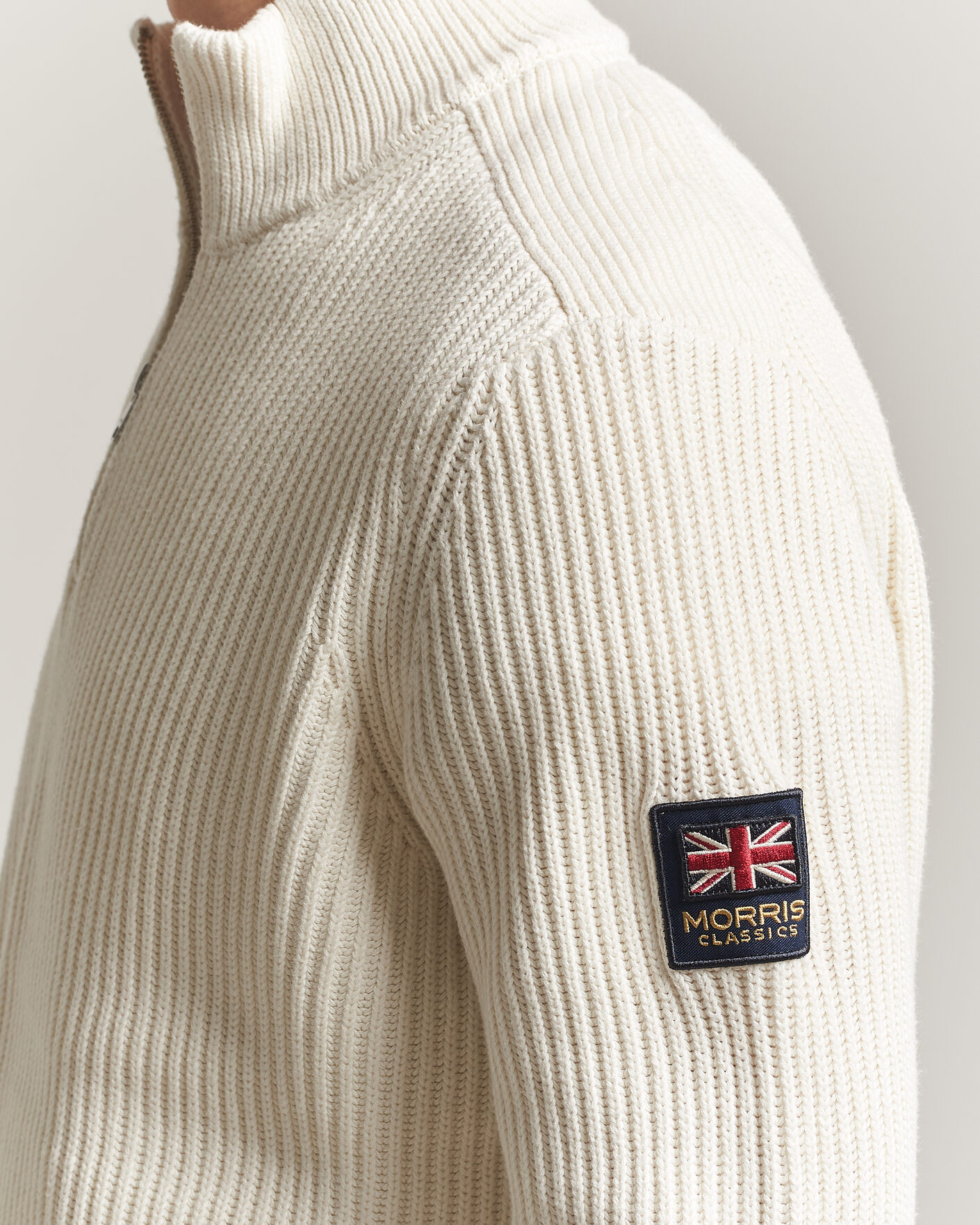 Men | Sweaters & Knitwear | Morris | Brenton Half-Zip Off White