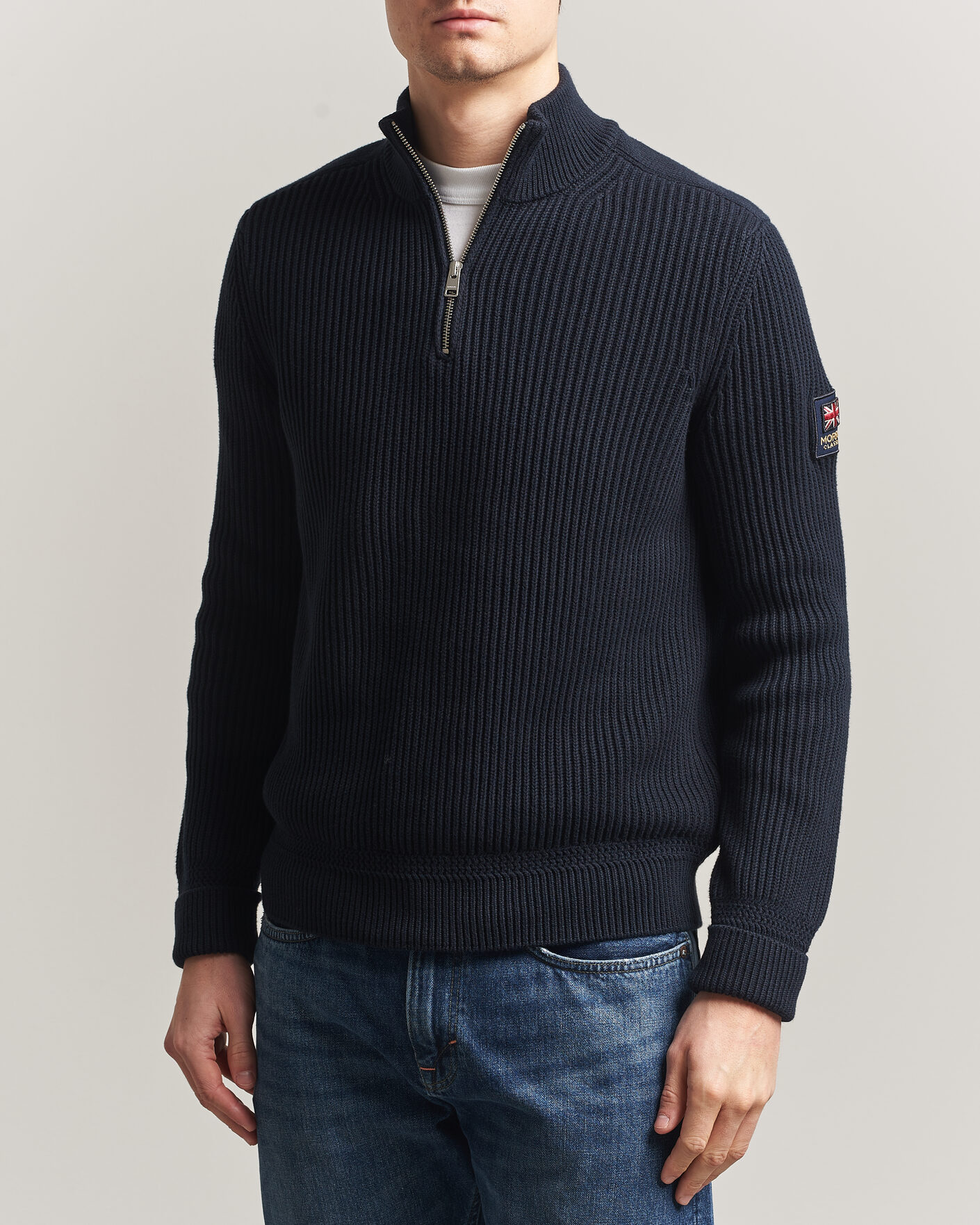 Men | Sweaters & Knitwear | Morris | Brenton Half-Zip Navy