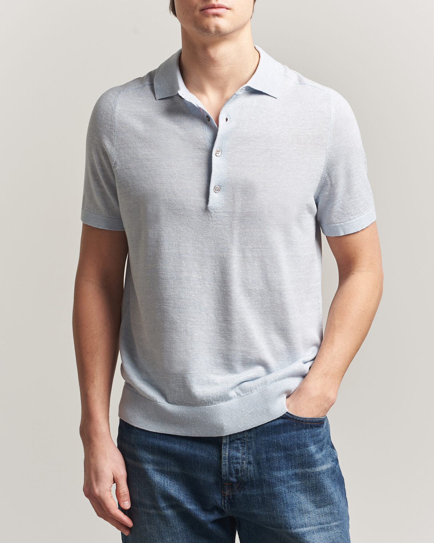 Men | Polo Shirts | Morris | Colin Short Sleeve Polo Shirt Light Blue