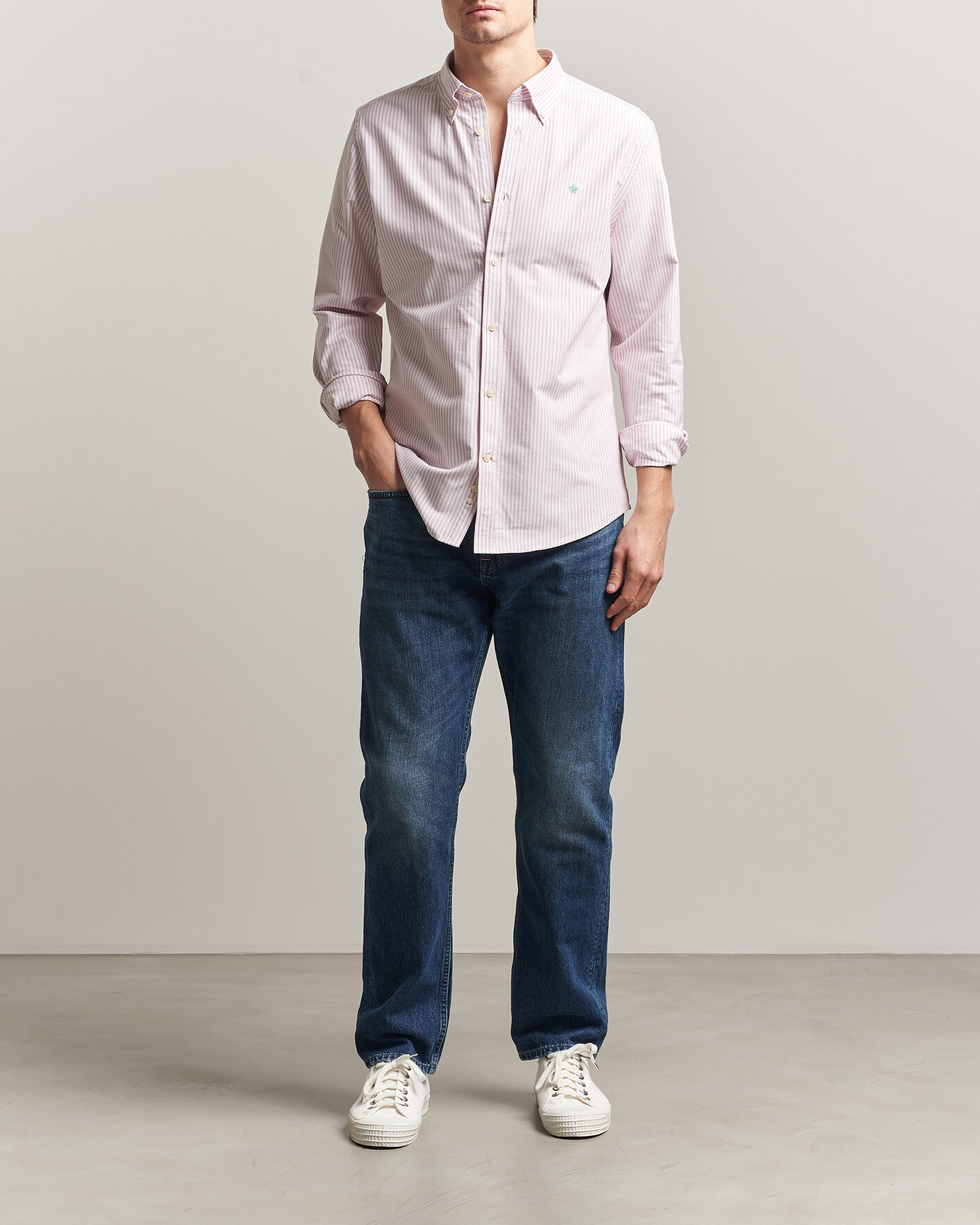 Men | Shirts | Morris | Douglas Striped Oxford Shirt Pink