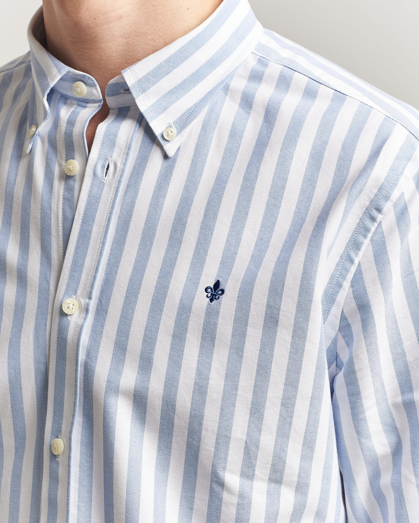 Men | Shirts | Morris | Douglas Striped Oxford Shirt Light Blue