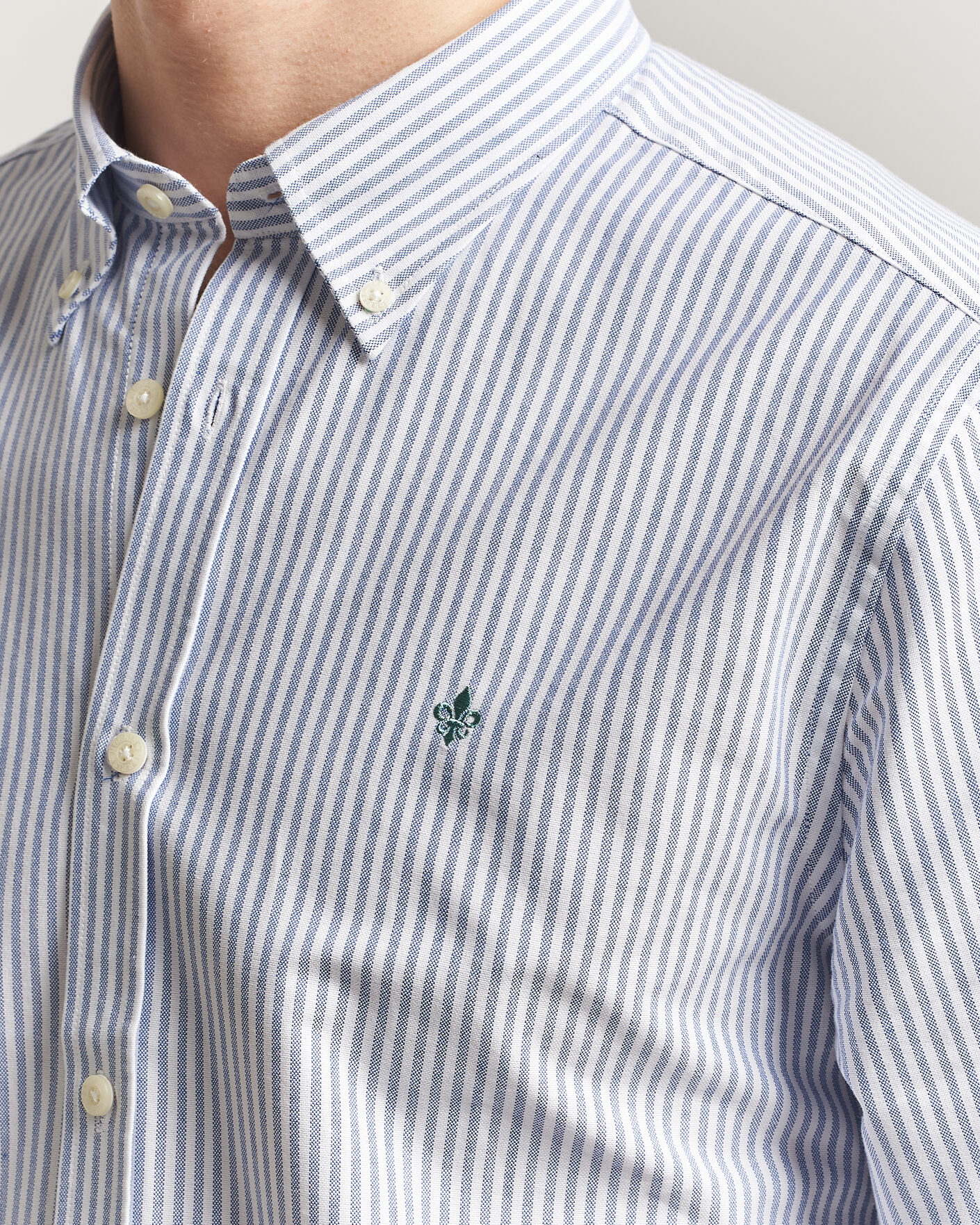 Men | Shirts | Morris | Douglas Striped Oxford Shirt Dark Blue