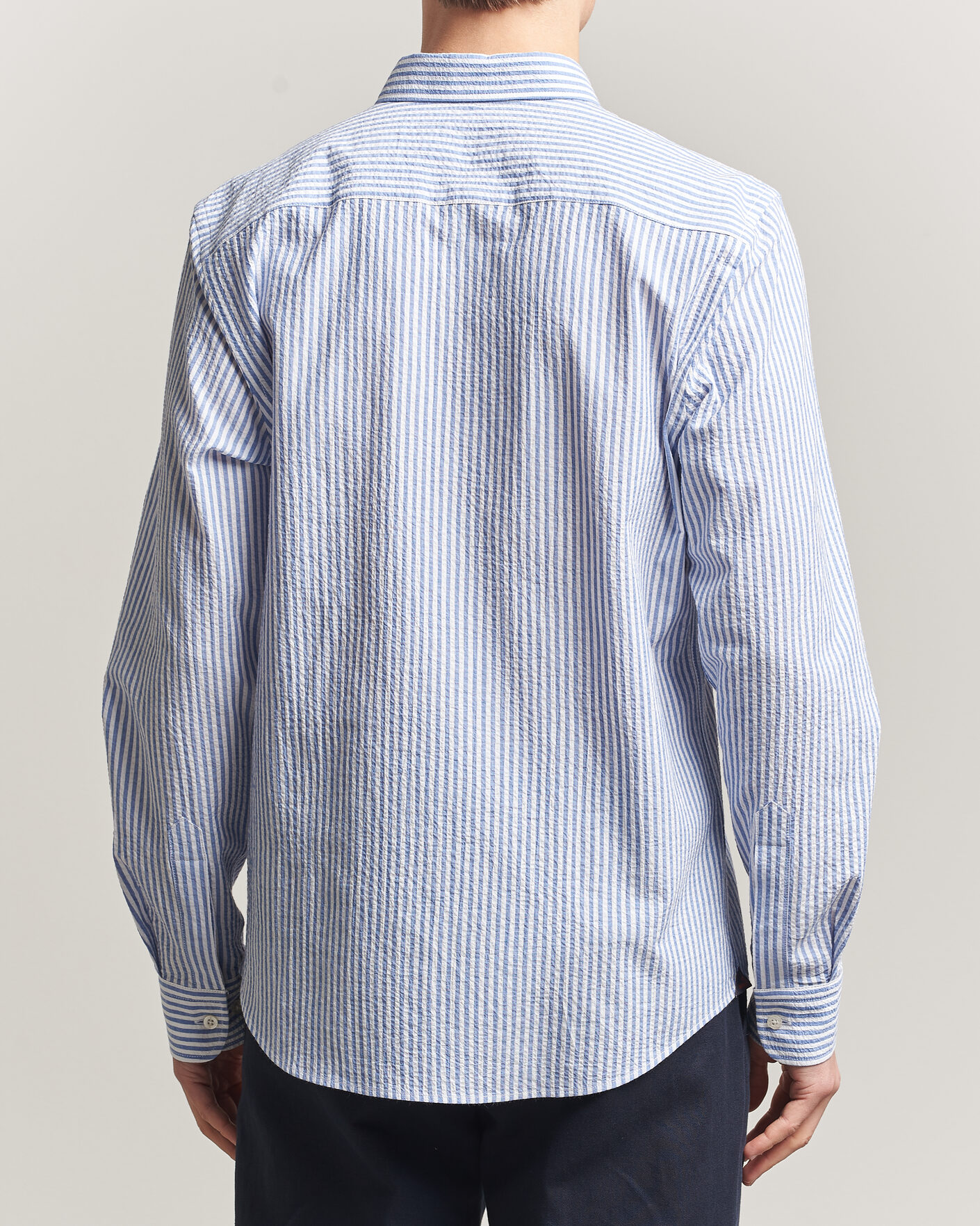 Men | Shirts | Morris | Seersucker Shirt Blue