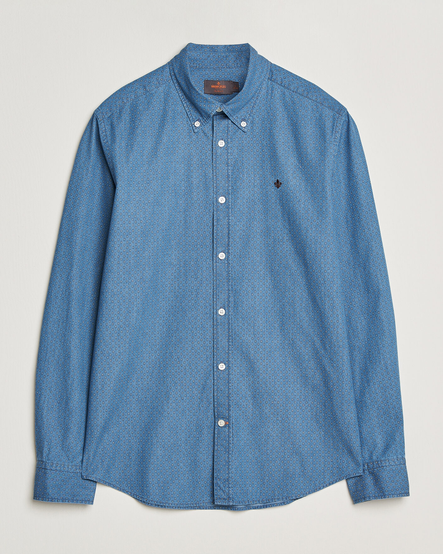 Men | Shirts | Morris | Denim Printed Shirt Blue