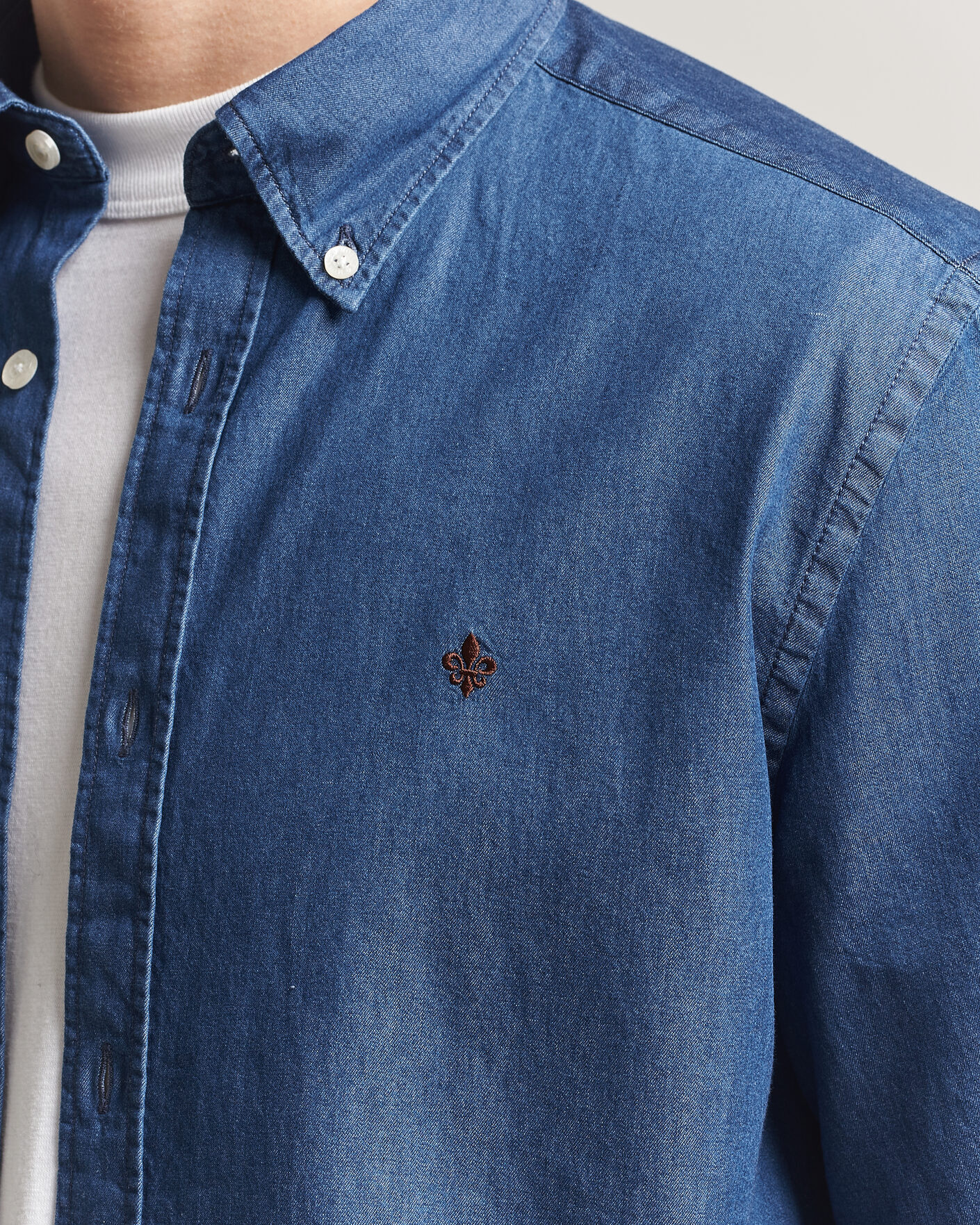 Men | Shirts | Morris | Light Denim Shirt Blue