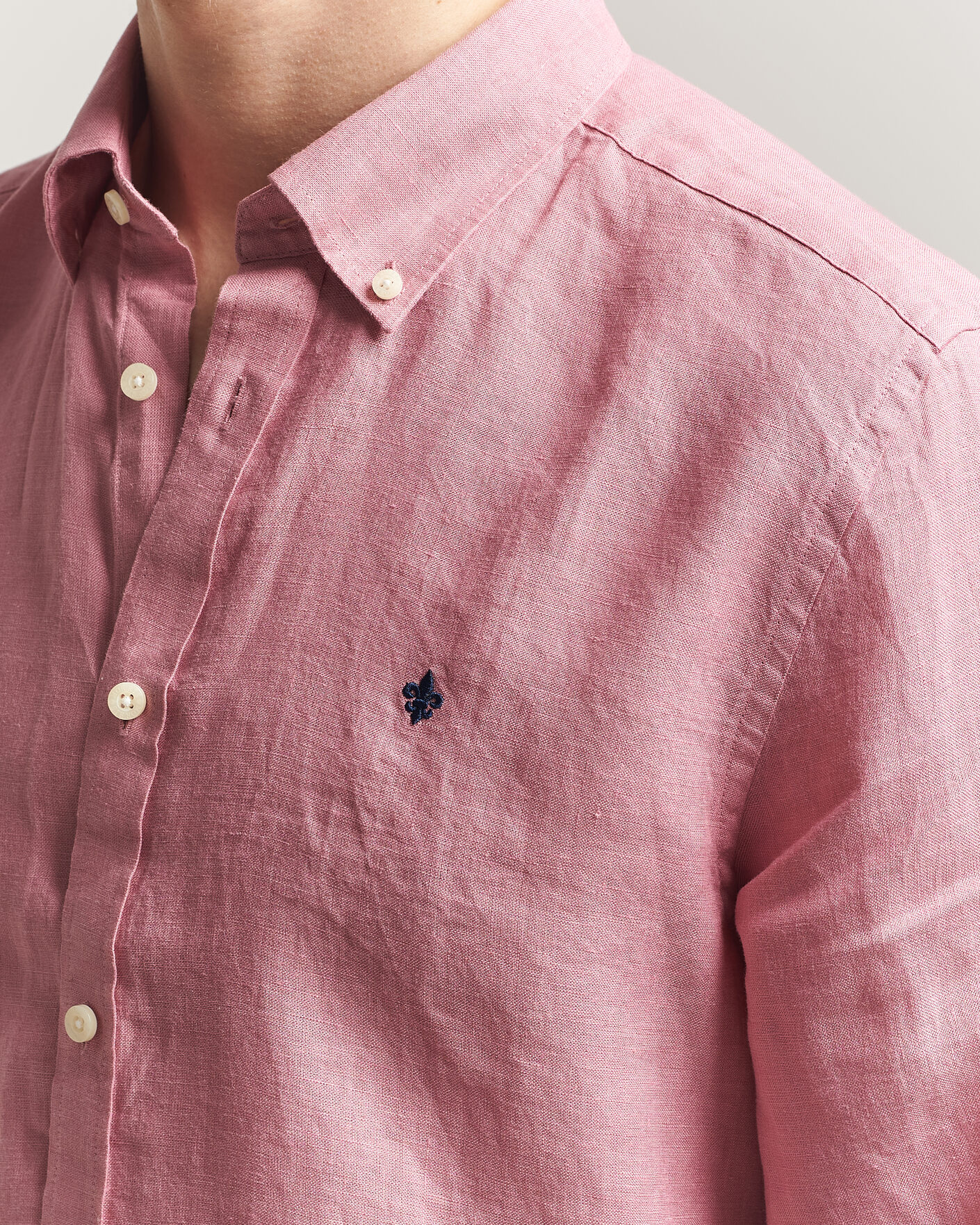 Men | Shirts | Morris | Douglas Button Down Linen Shirt Pink