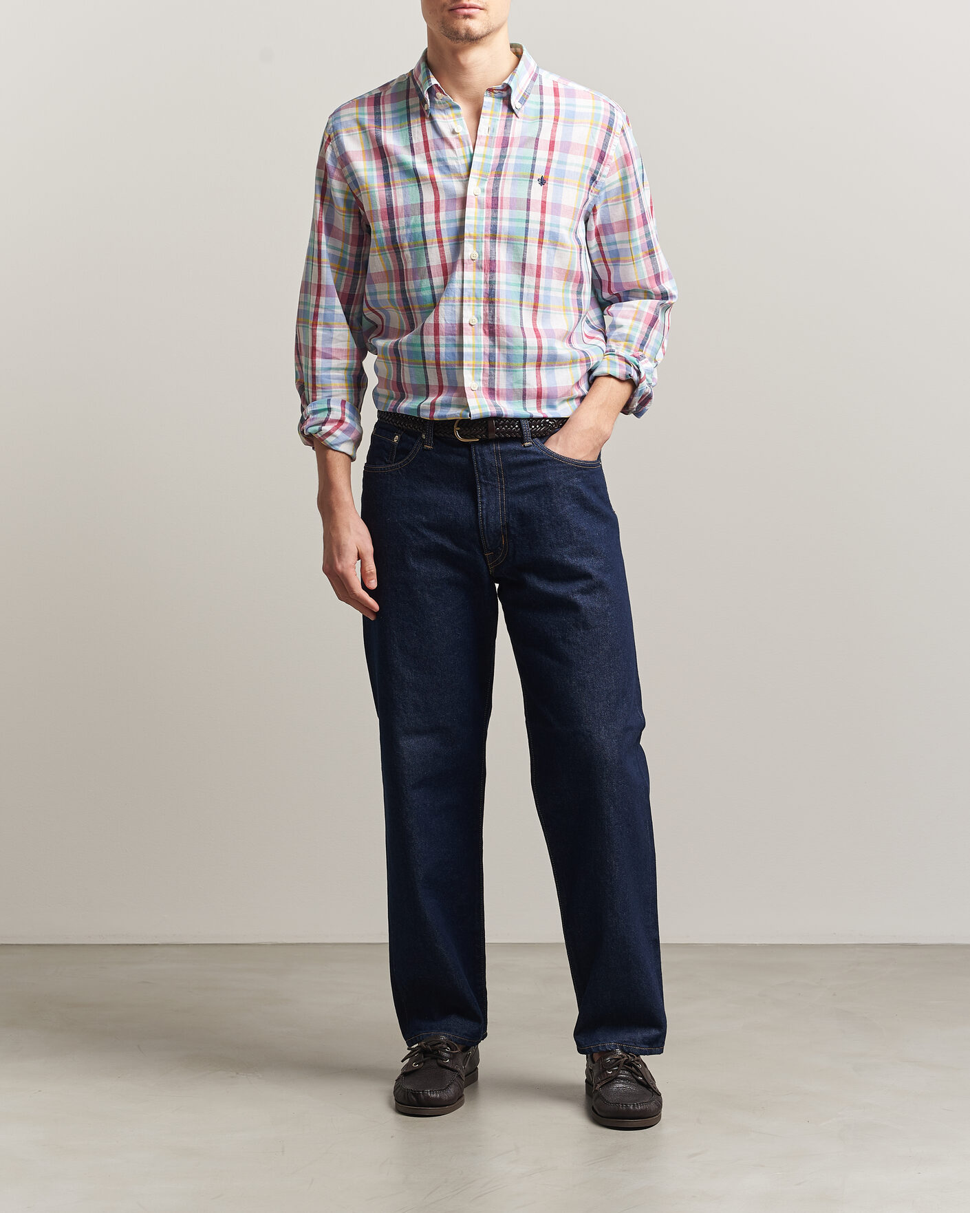 Men | Shirts | Morris | Preppy Check Linen Shirt Multi
