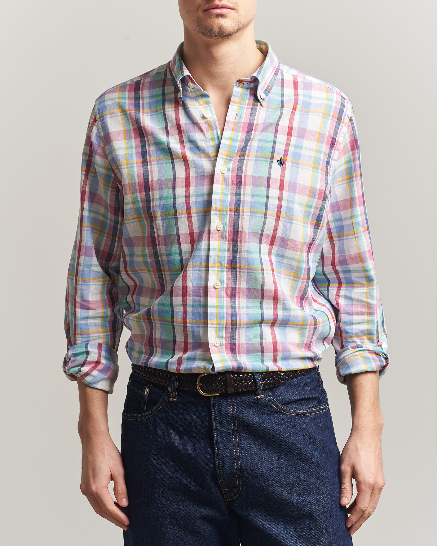 Men | Shirts | Morris | Preppy Check Linen Shirt Multi