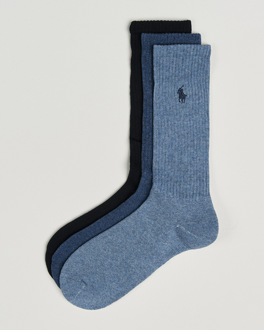 Men | Underwear & Socks | Polo Ralph Lauren | 3-Pack Crew Sock Denim