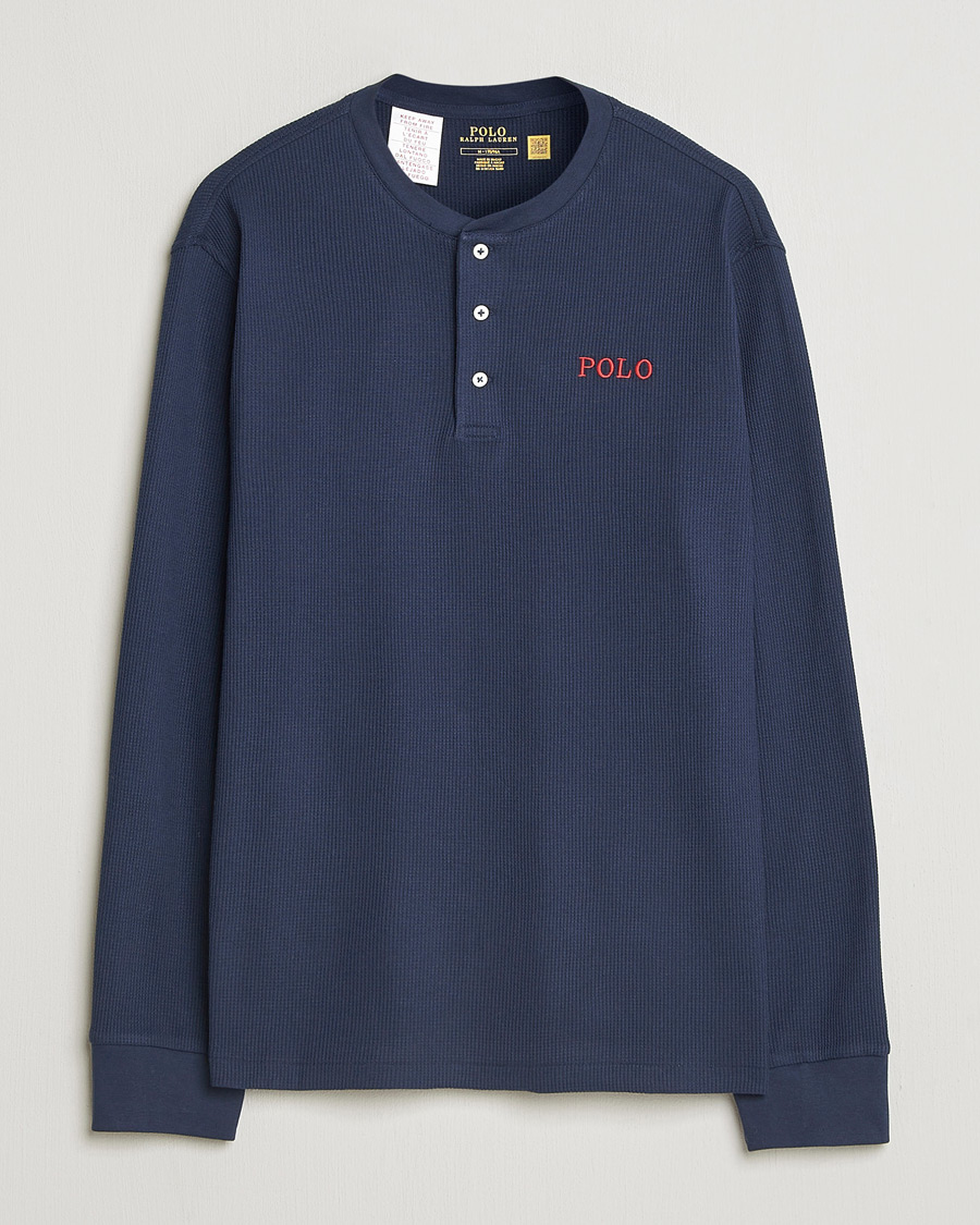 Men | Pyjamas & Robes | Polo Ralph Lauren | Waffle Henley Loungewear Cruise Navy