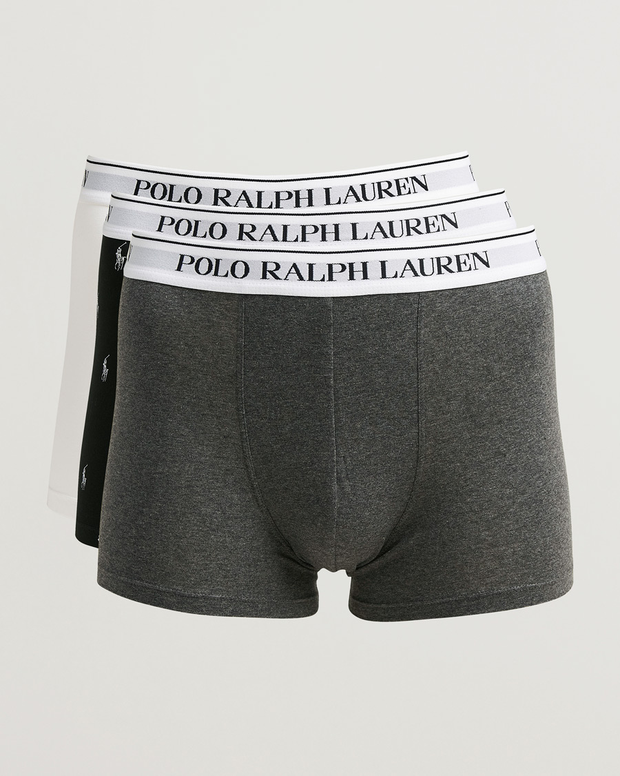 Men | Underwear & Socks | Polo Ralph Lauren | 3-Pack Trunk White/Grey/Black
