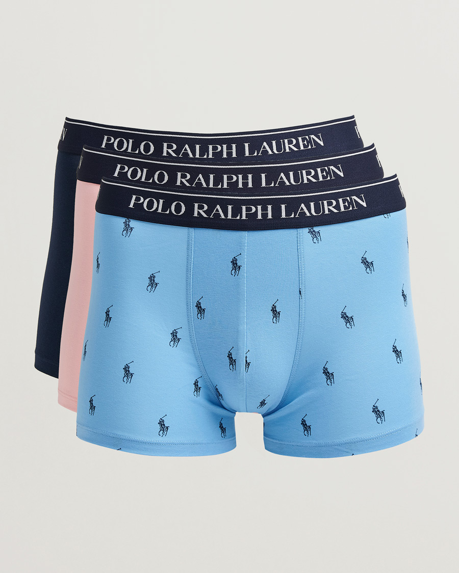 Men | Underwear & Socks | Polo Ralph Lauren | 3-Pack Trunk Navy/Pink/Blue