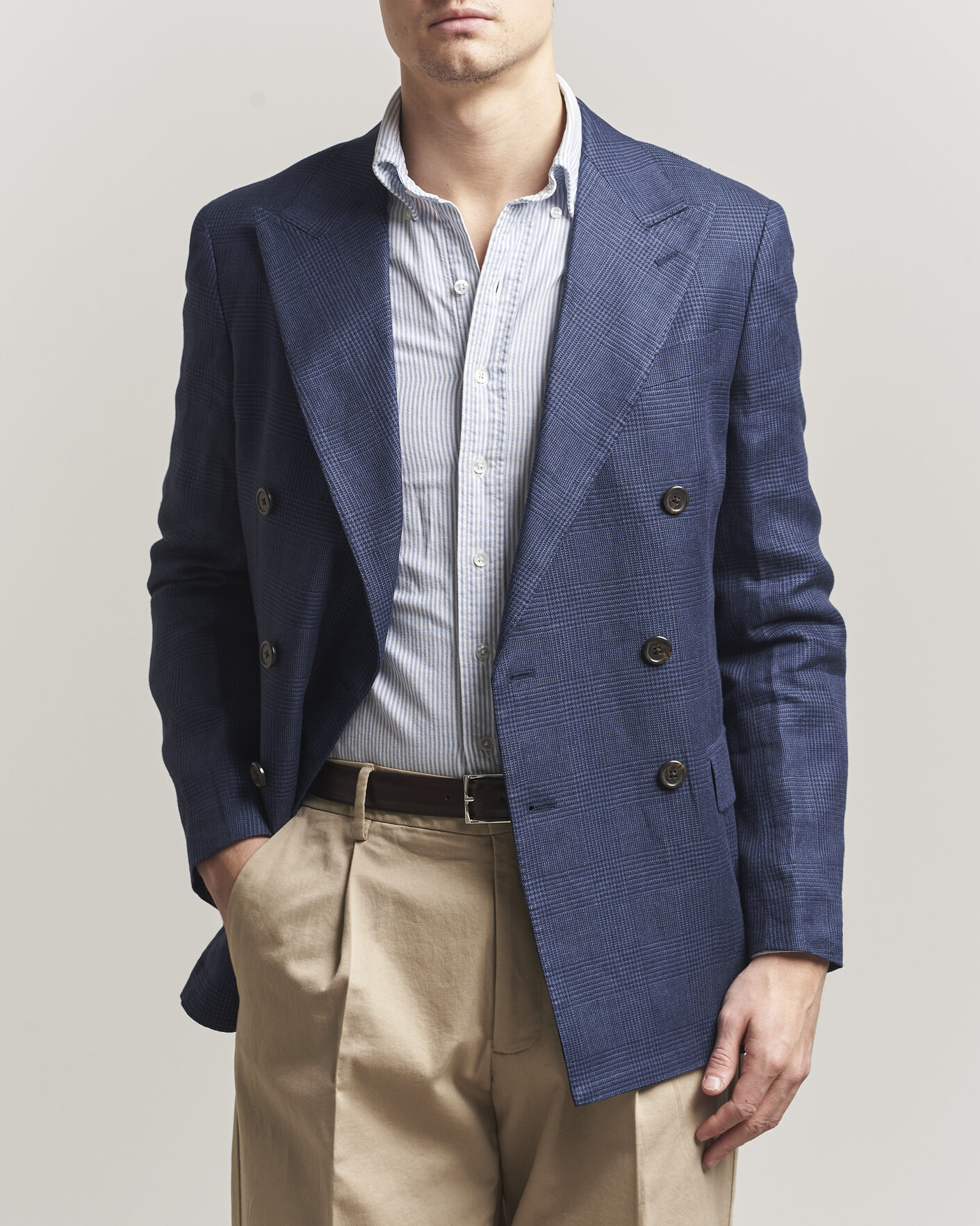 Men | Blazers | Polo Ralph Lauren | Mini Glenplaid DB Blazer Spring Navy