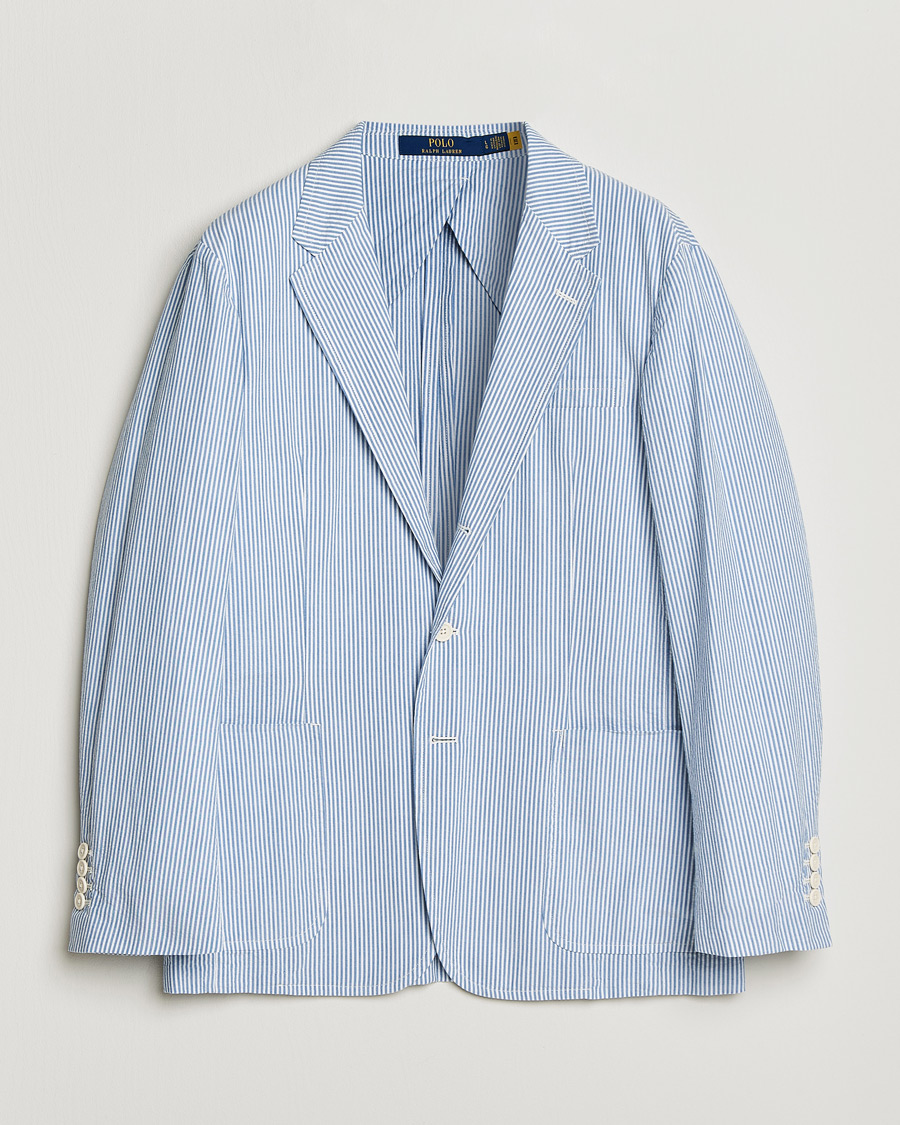 Men | Blazers | Polo Ralph Lauren | Seersucker Sportcoat Bright Blue/White