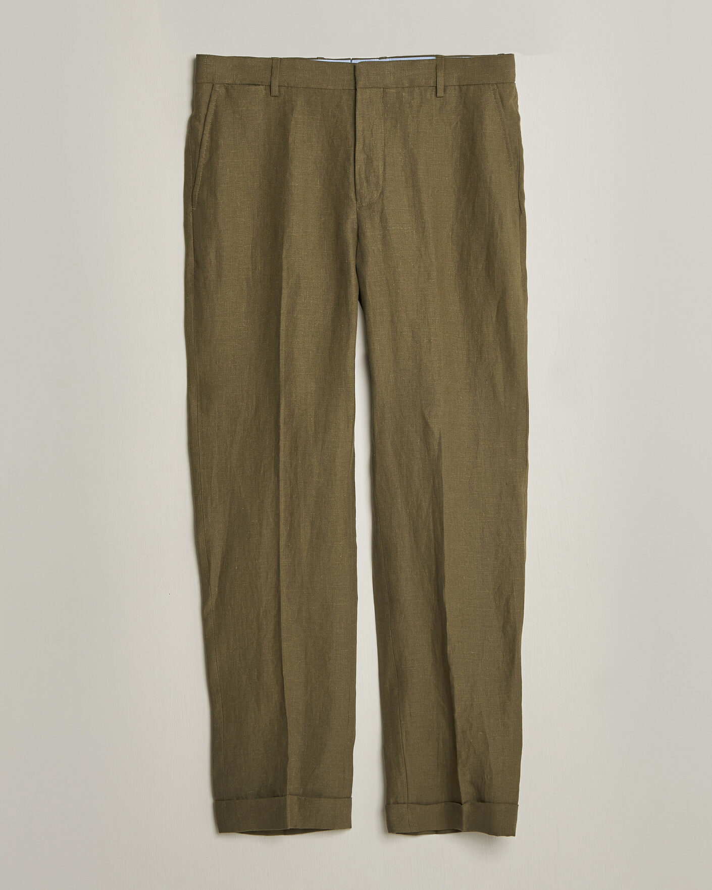 Polo Ralph Lauren Linen Pleated Trousers Basic Olive at CareOfCarl.com