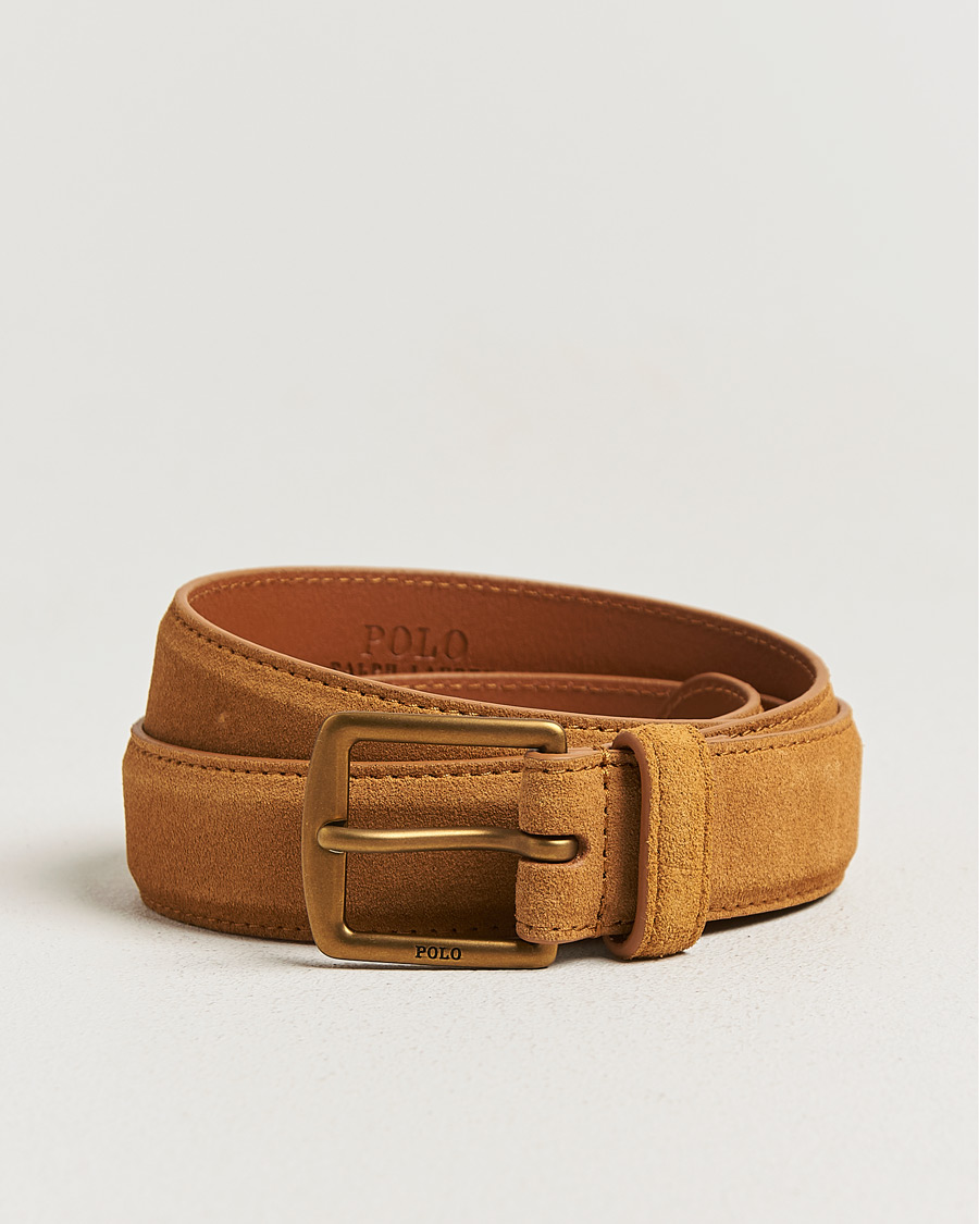 Men | Belts | Polo Ralph Lauren | Suede Belt Tan