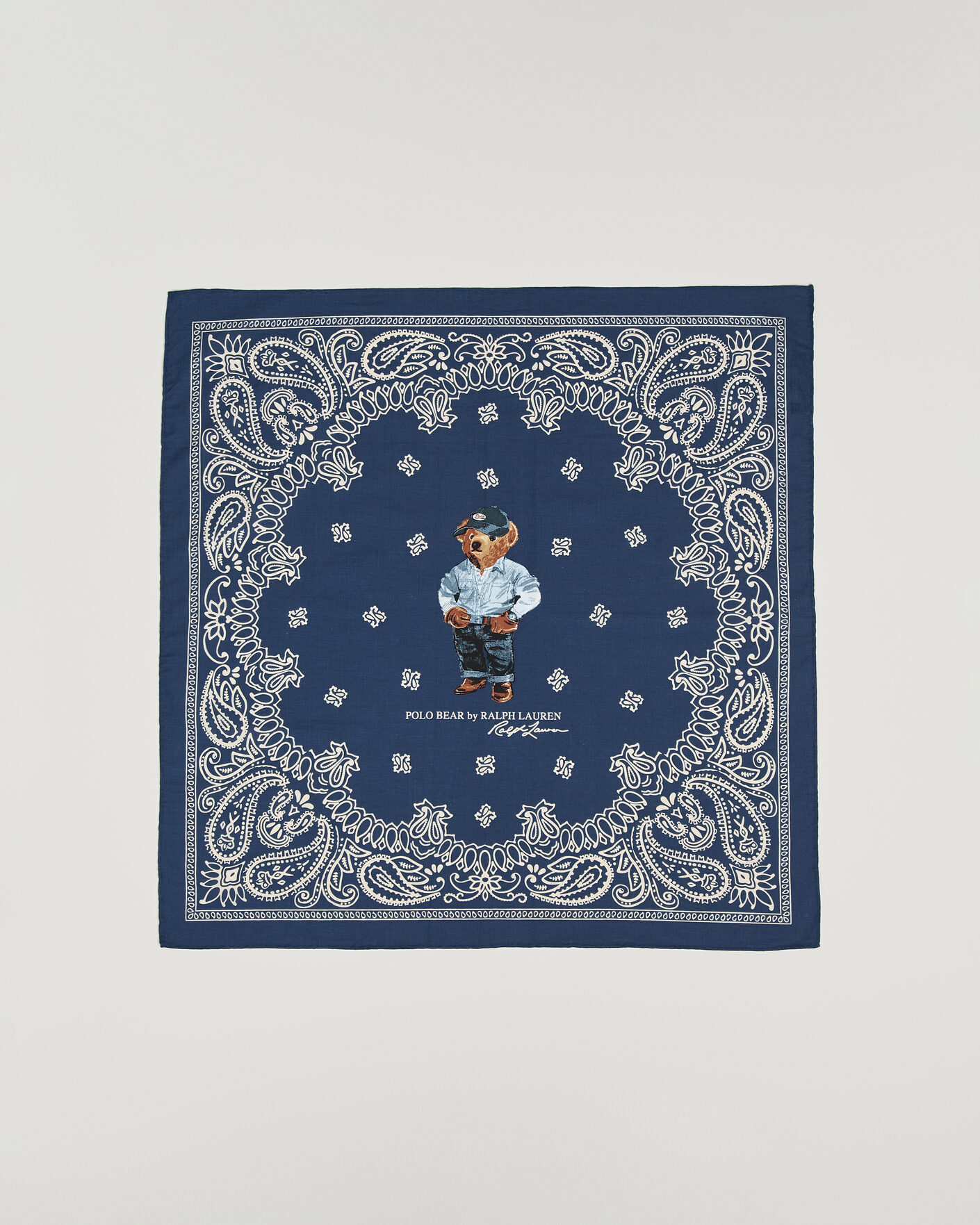 Men | Dress Scarves | Polo Ralph Lauren | Printed Bear Scarf Navy Multi
