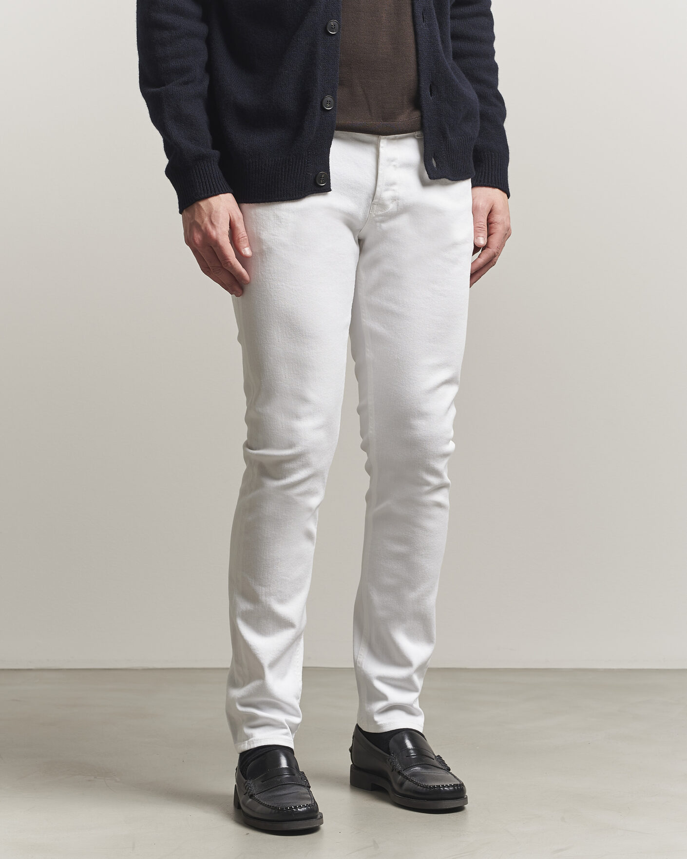 Men | Trousers | Dondup | George Bullstretch 5-Pocket Pants White