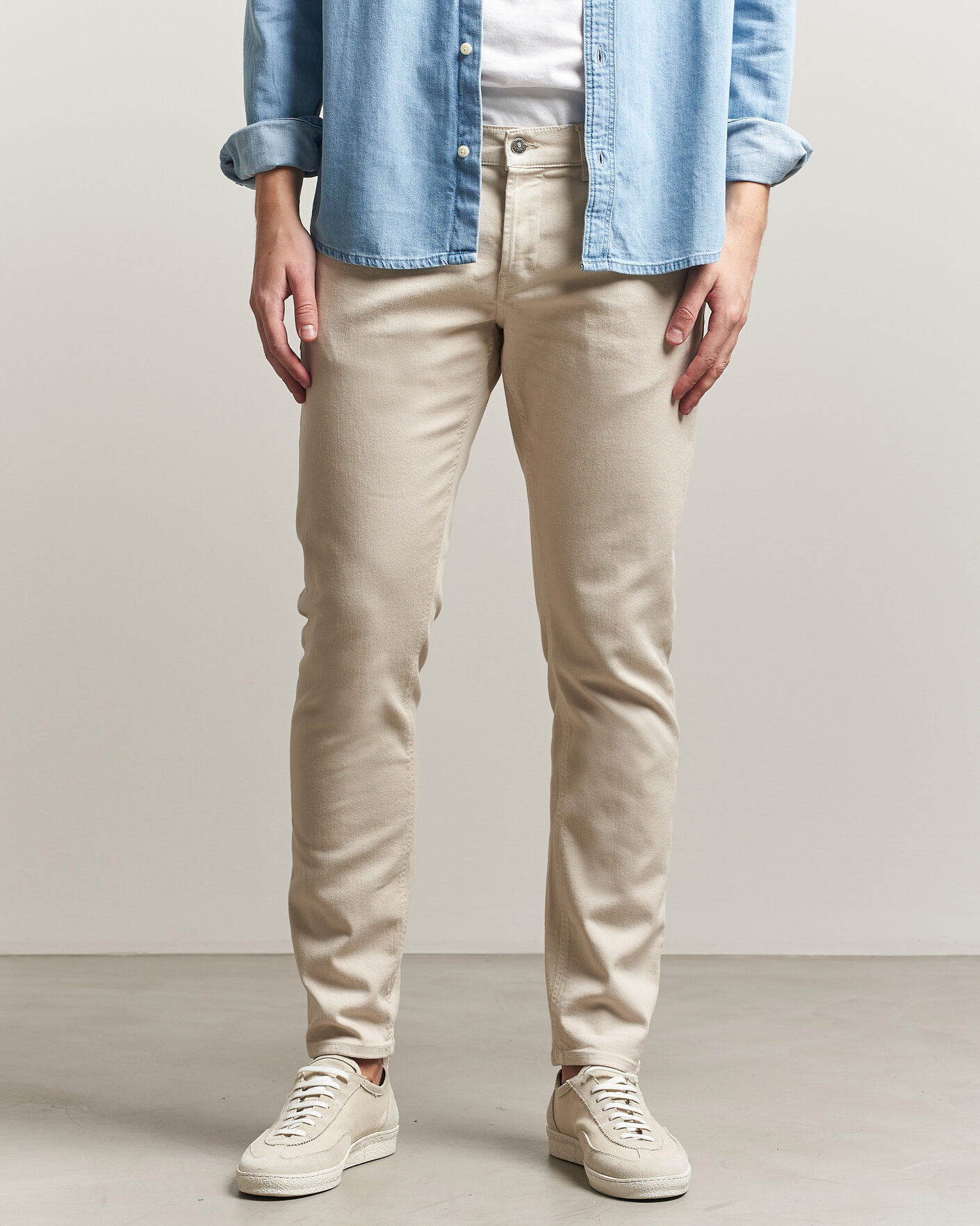 Men | Trousers | Dondup | George Bullstretch 5-Pocket Pants Beige