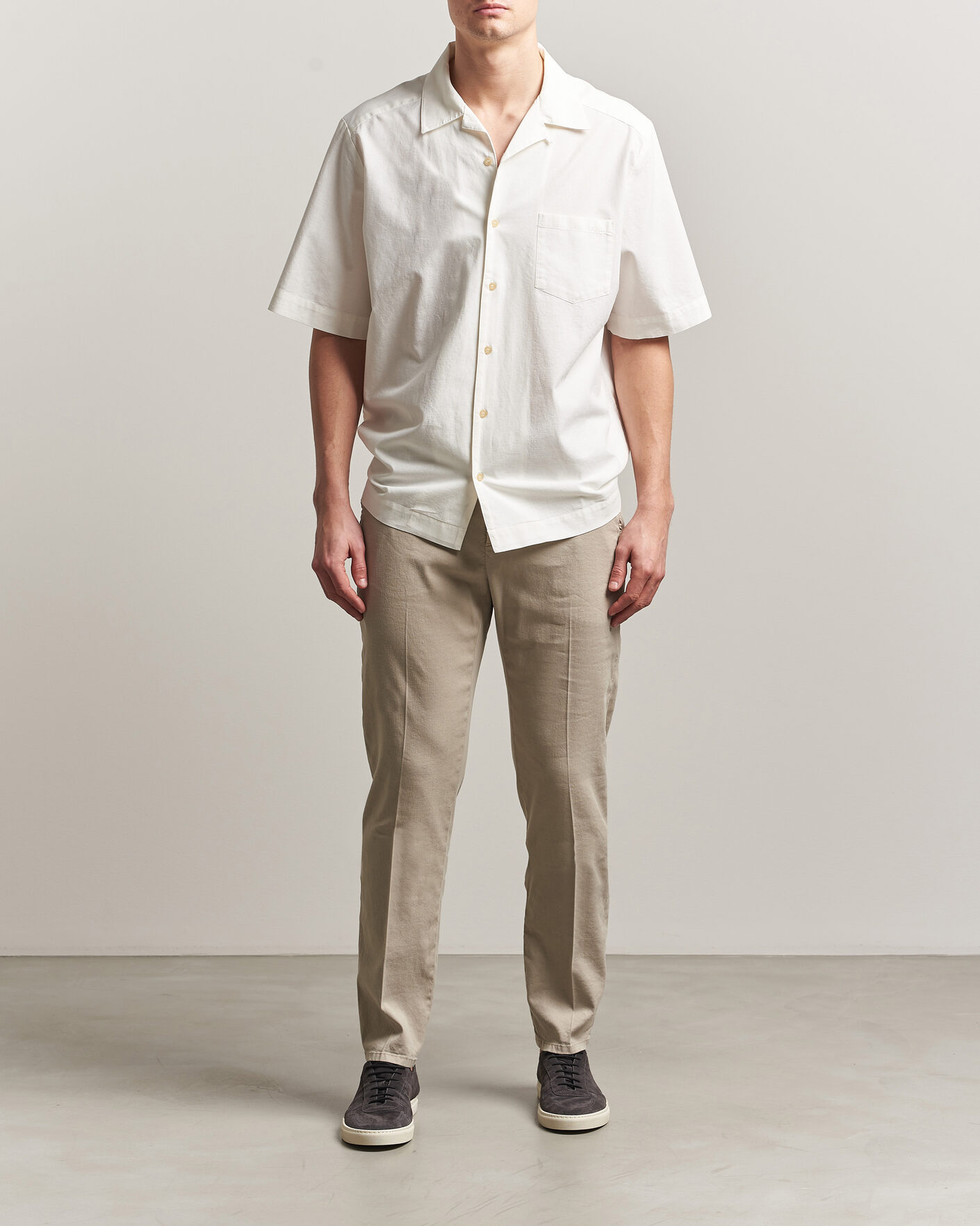 Men | Trousers | Dondup | Spiritisimo Linen Stretch Chinos Beige