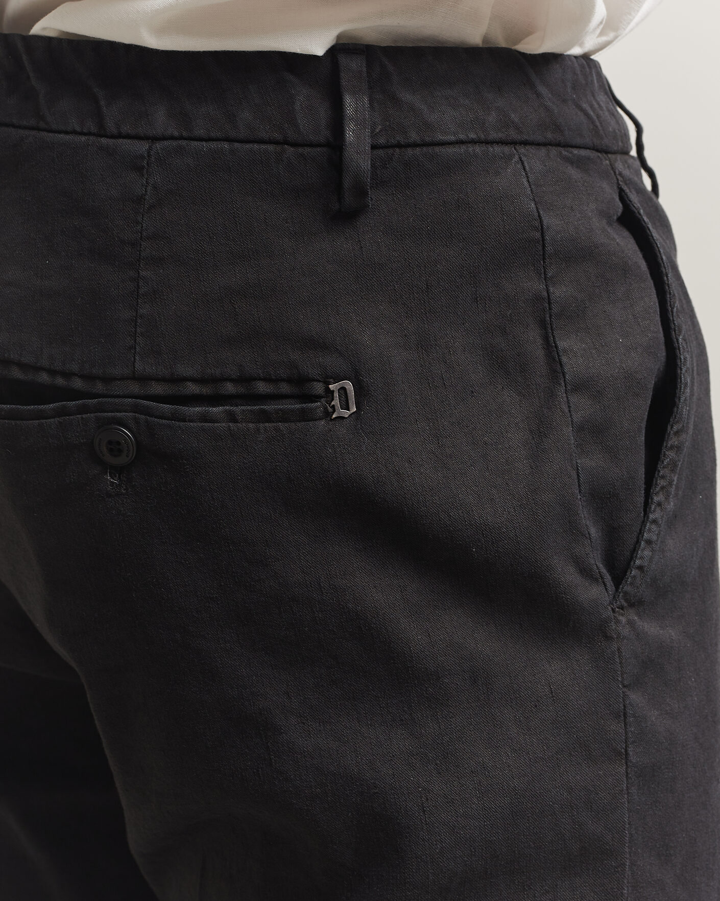 Men | Trousers | Dondup | Spiritisimo Linen Stretch Chinos Black