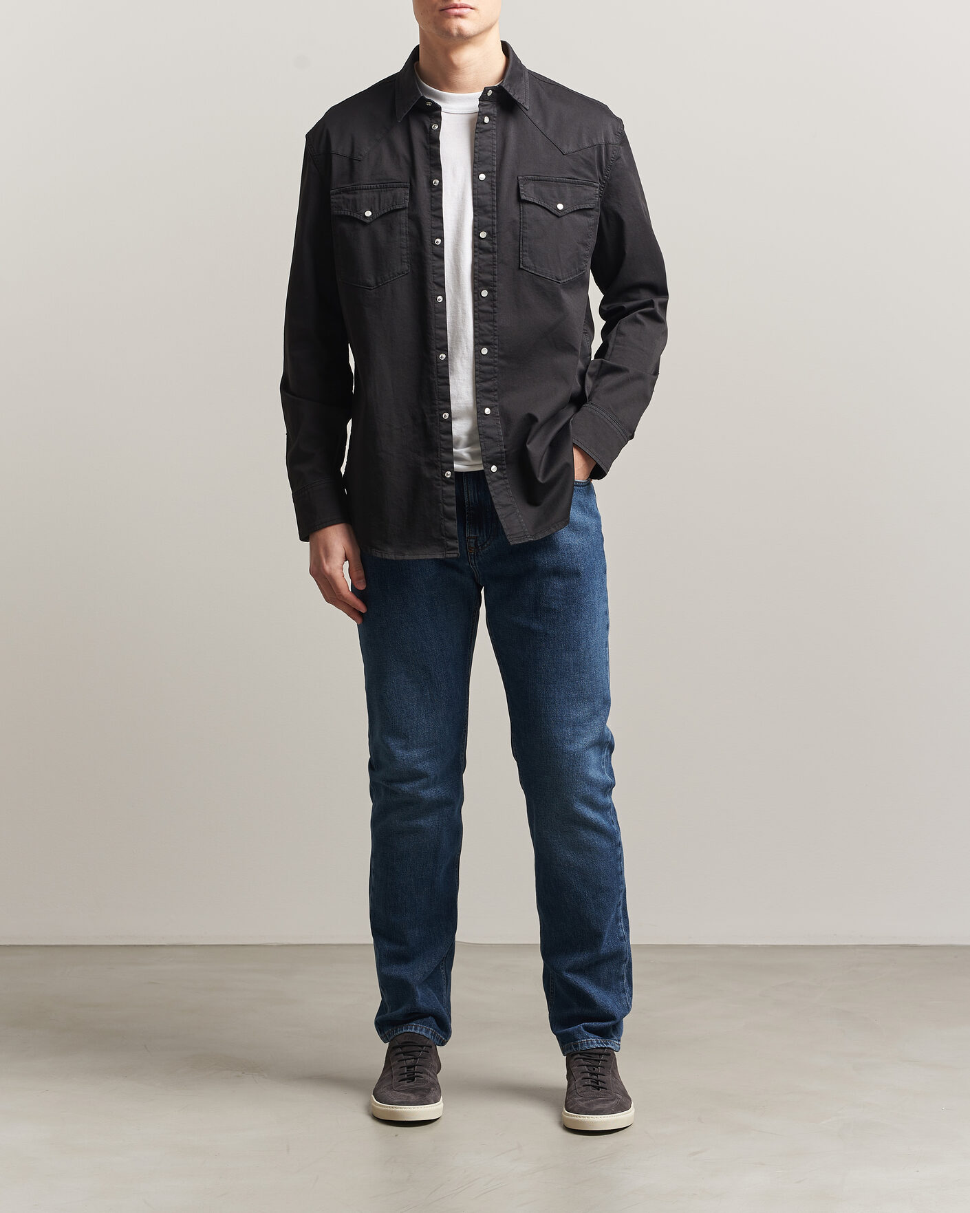 Men | Shirts | Dondup | Regular Fit Shirt Washed Black